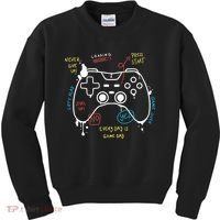 Gamer Funny Gaming Remote Everyday Is Game Day Kids Sweatshirt thumb 0