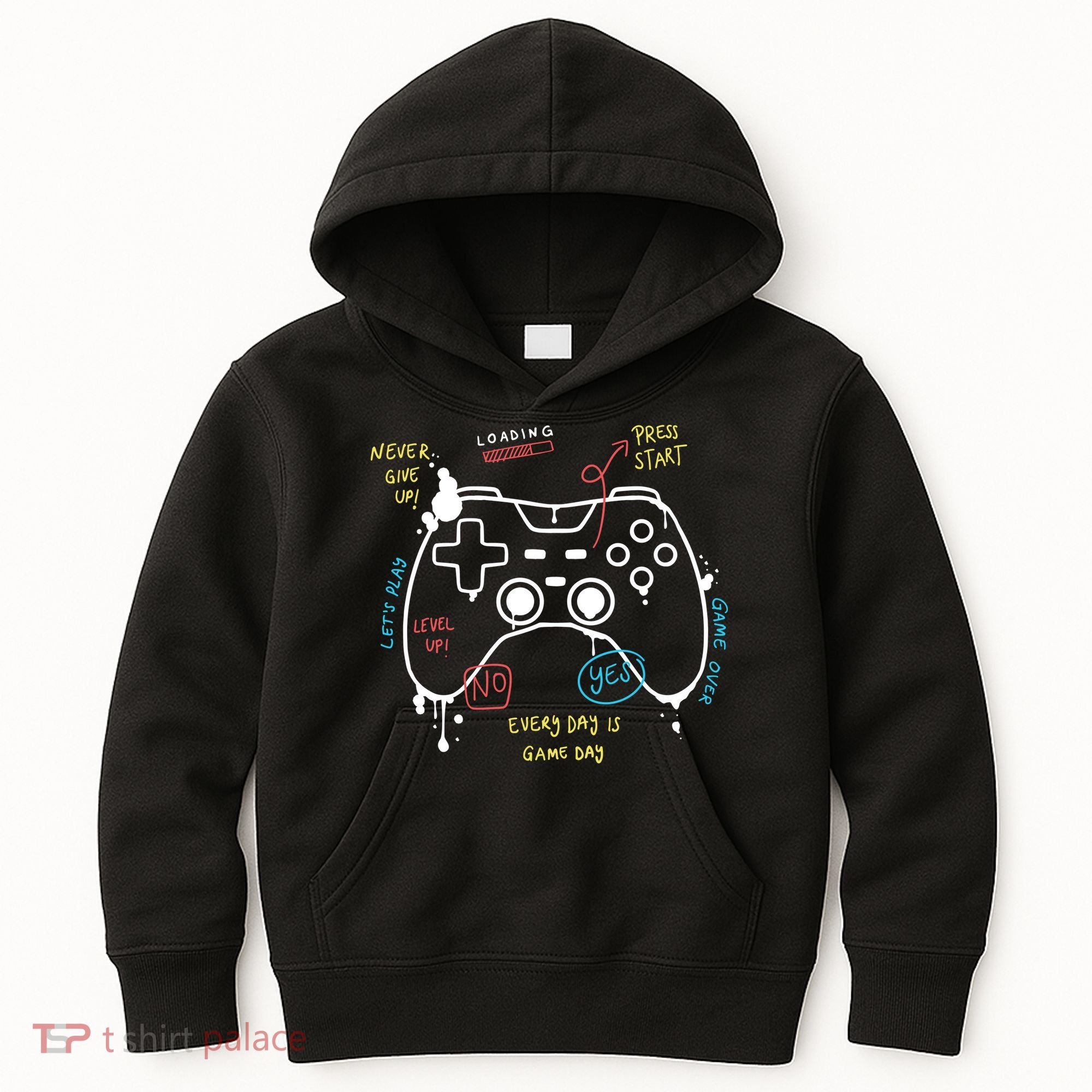 Gamer Funny Gaming Remote Everyday Is Game Day Kids Hoodie