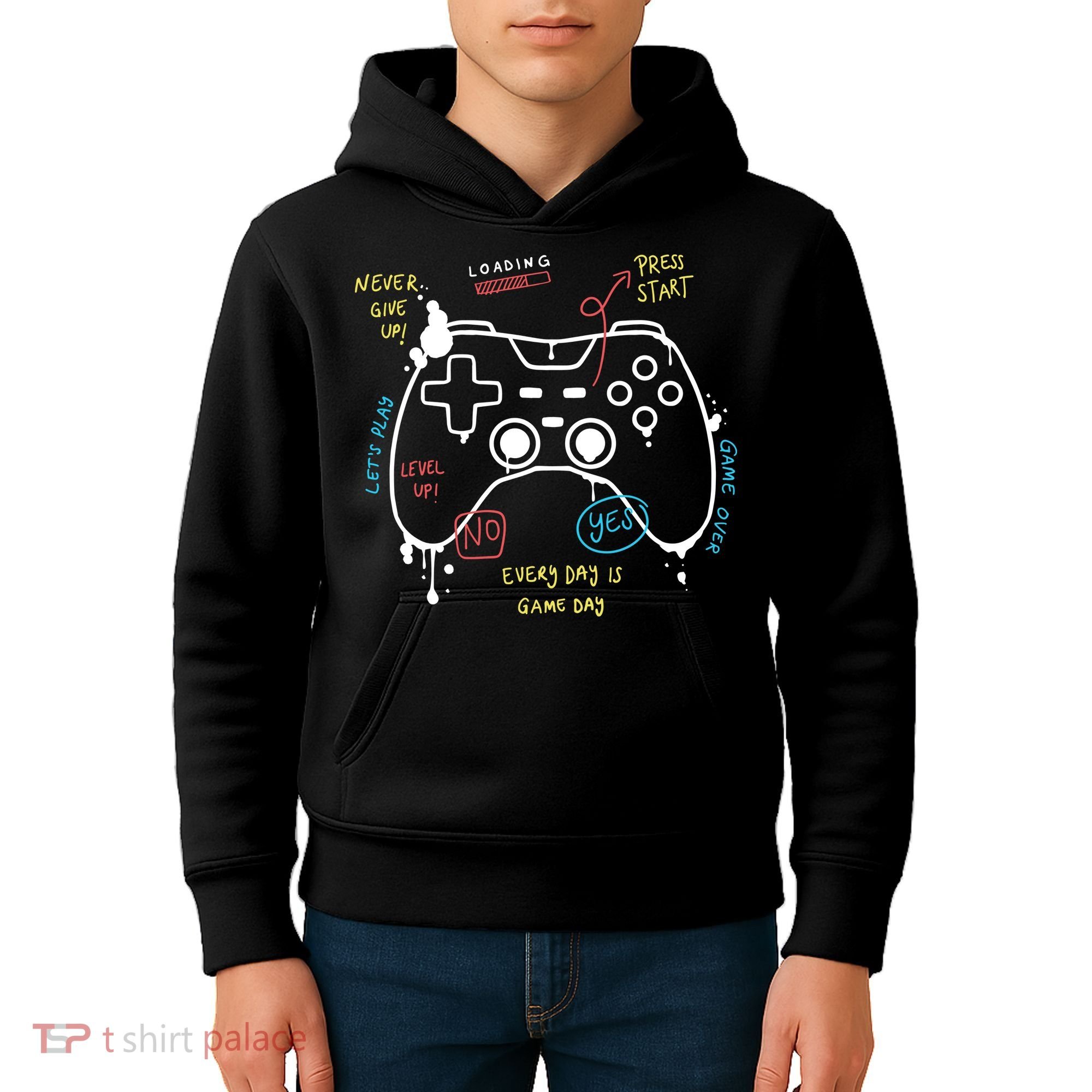 Gamer Funny Gaming Remote Everyday Is Game Day Kids Hoodie