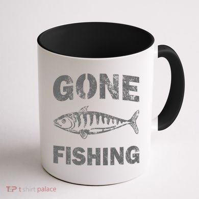 Gone Fishing Coffee Mug back