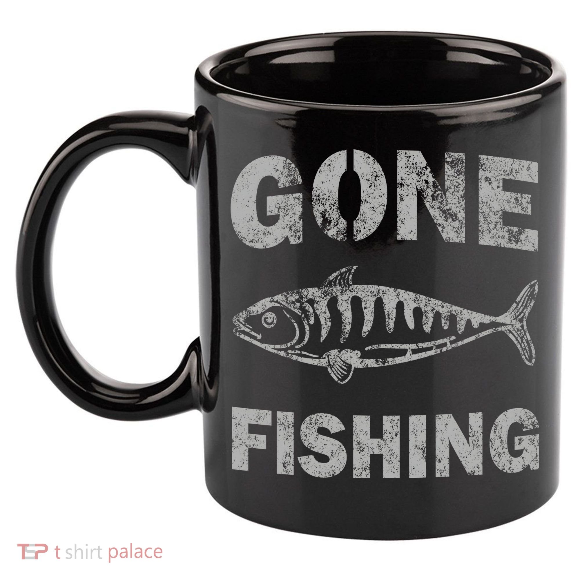 Gone Fishing 11oz C Handle Ceramic Mug
