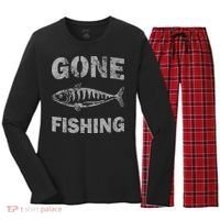 Gone Fishing Women's Long Sleeve Flannel Pajama Set  thumb 0