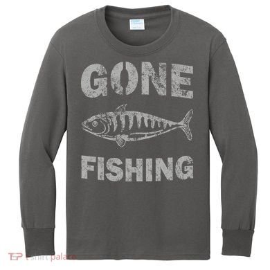 Gone Fishing Kids Long Sleeve Shirt