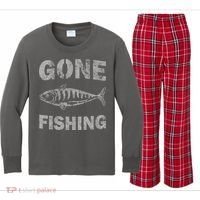 Gone Fishing Kids Long Sleeve Plaid Pajama Set thumb 0