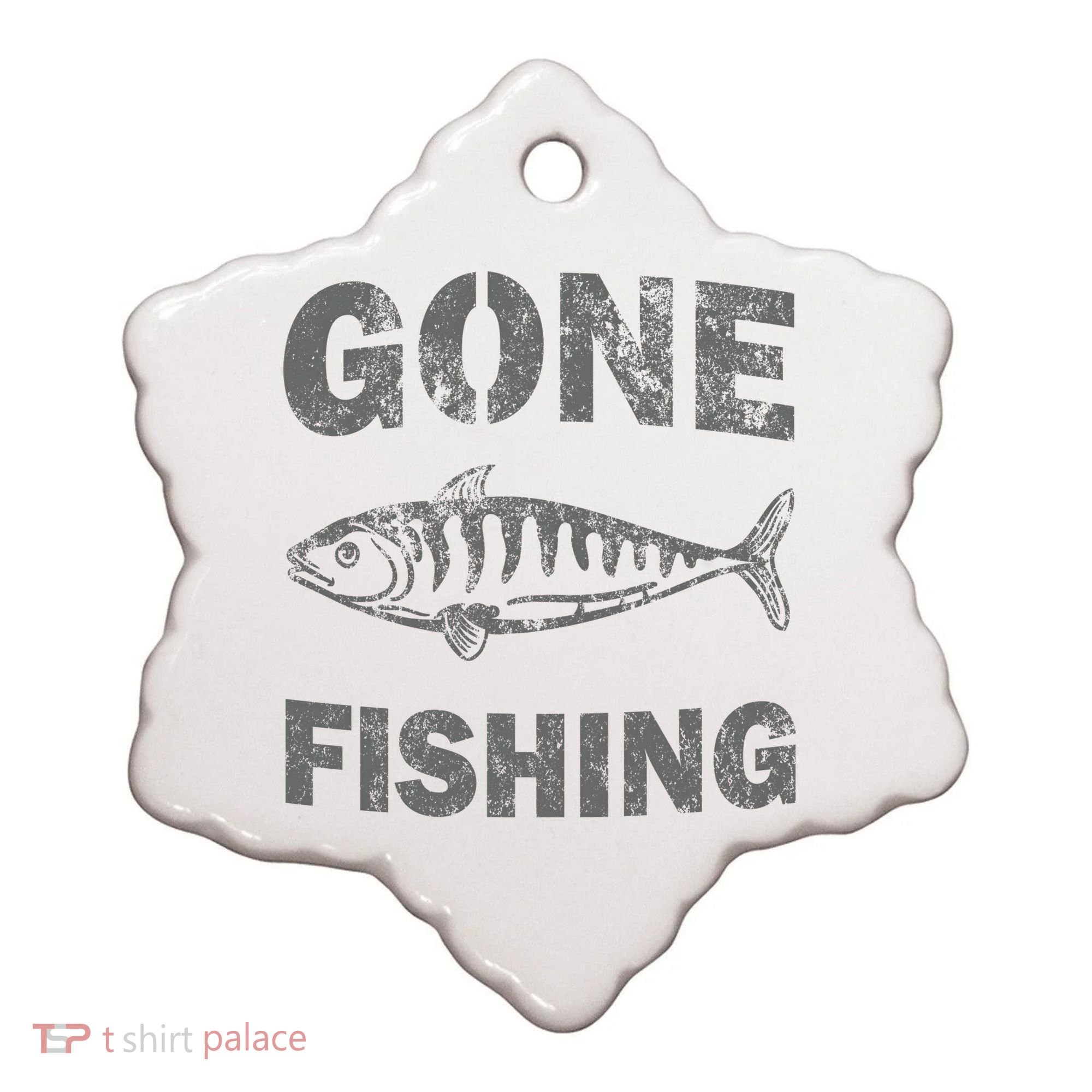 Gone Fishing Ceramic Ornament