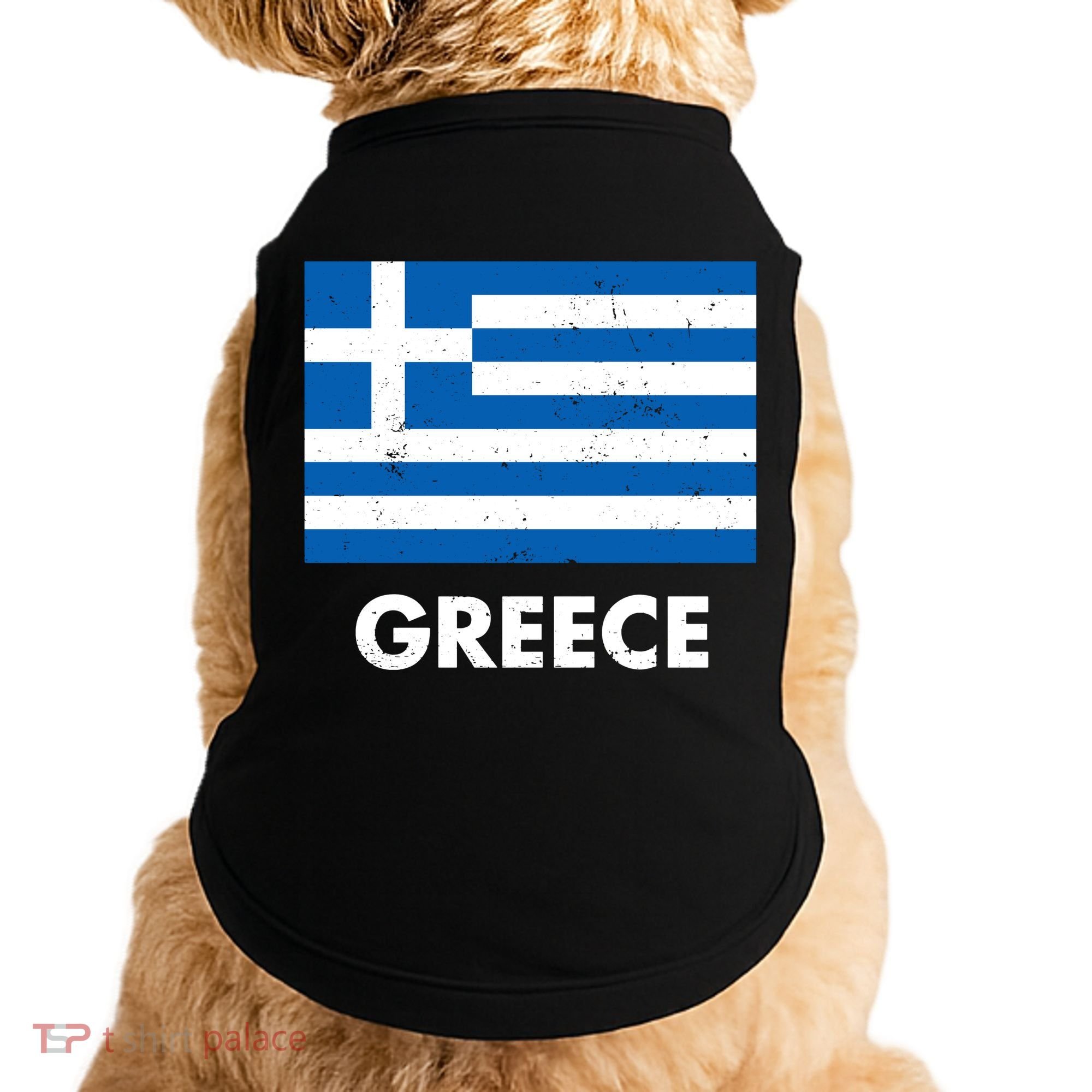 Greece Flag Greek Retro Doggie Tank