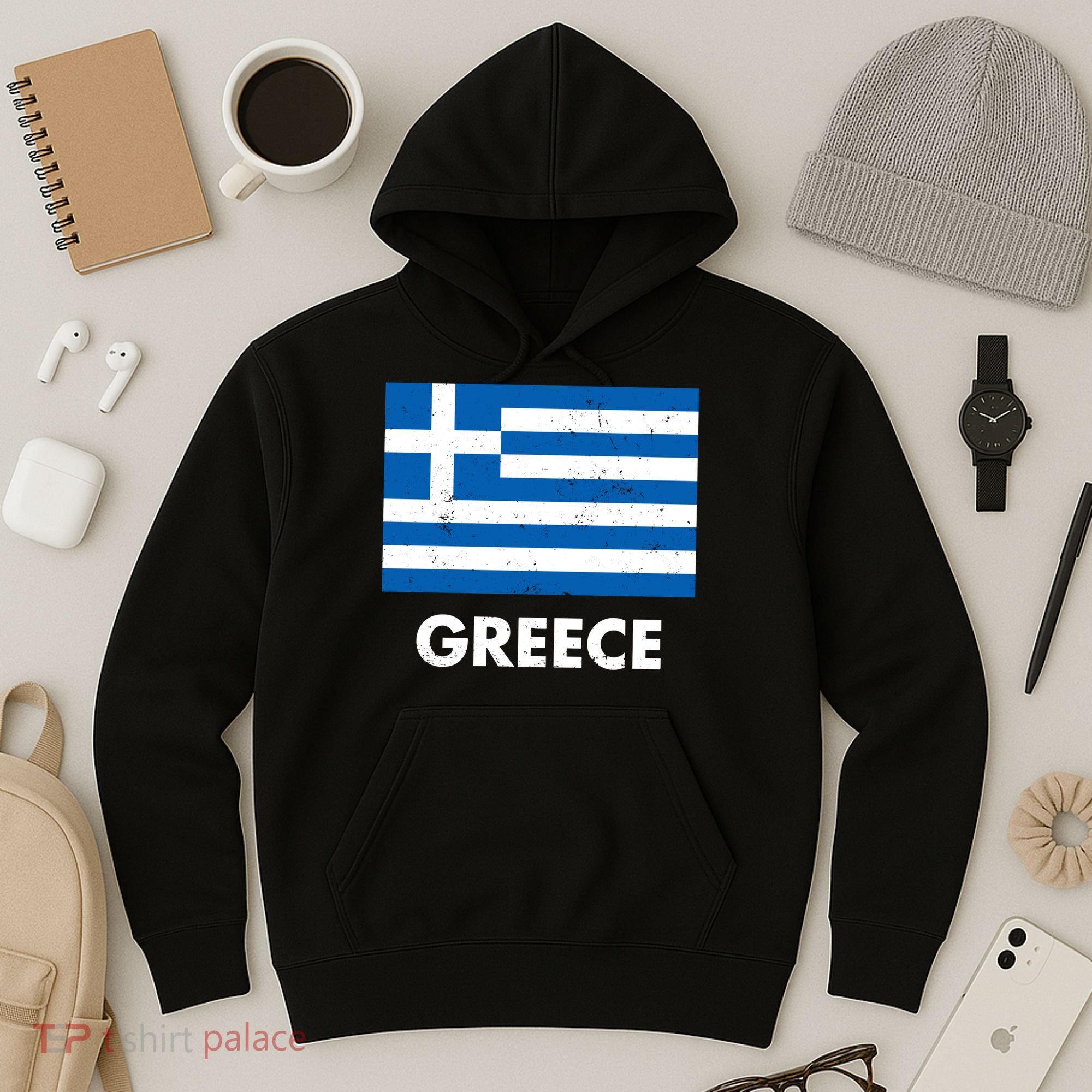 Greece Flag Greek Retro Hoodie