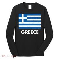 Greece Flag Greek Retro Long Sleeve Shirt thumb 0