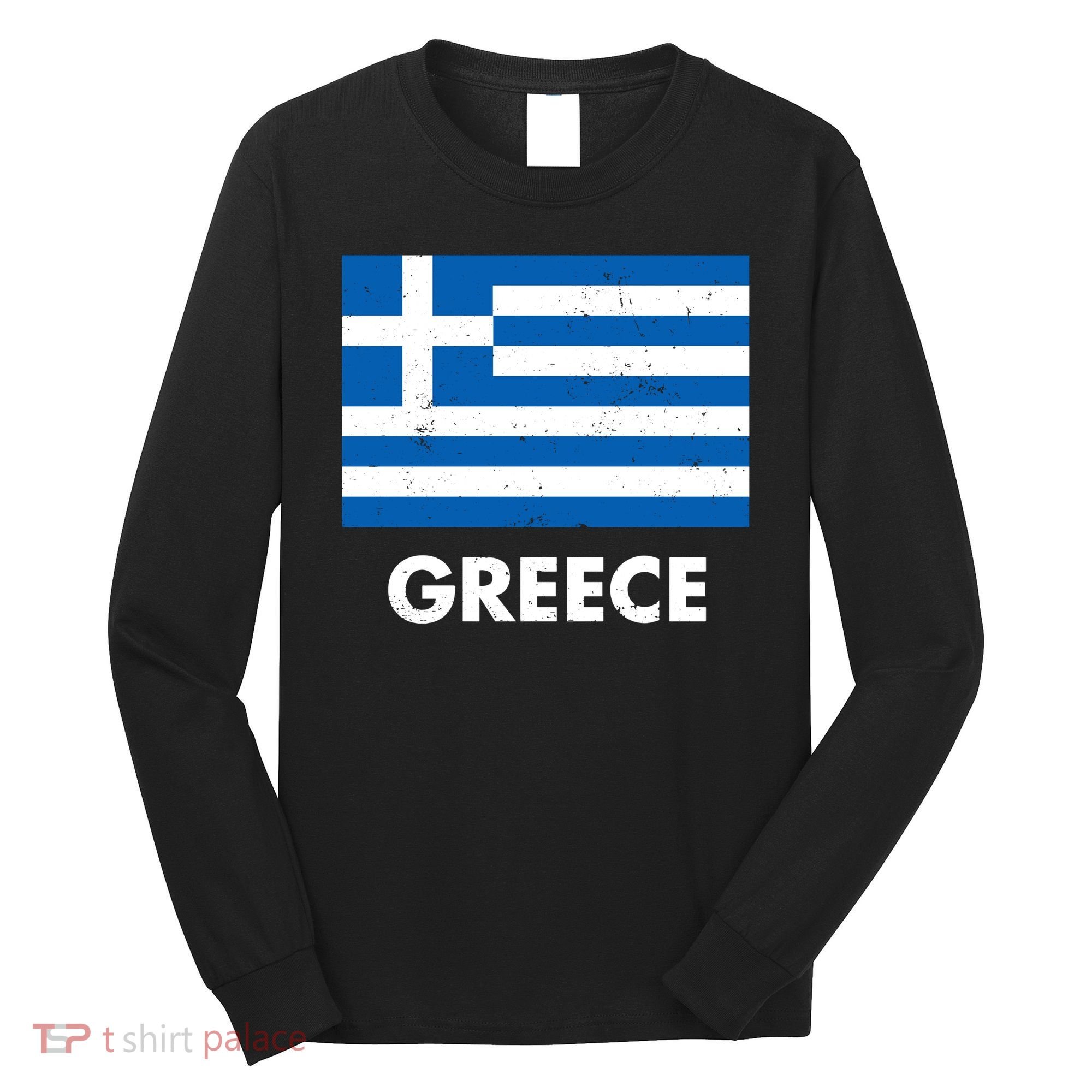 Greece Flag Greek Retro Long Sleeve Shirt