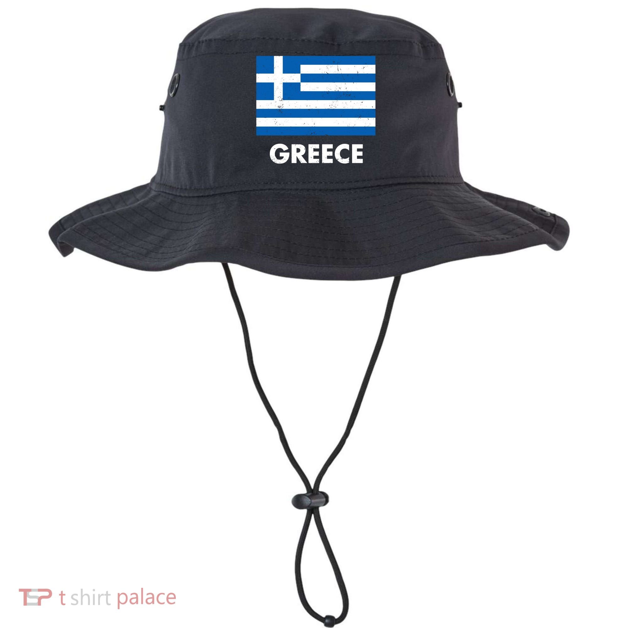 Greece Flag Greek Retro Bucket Hat