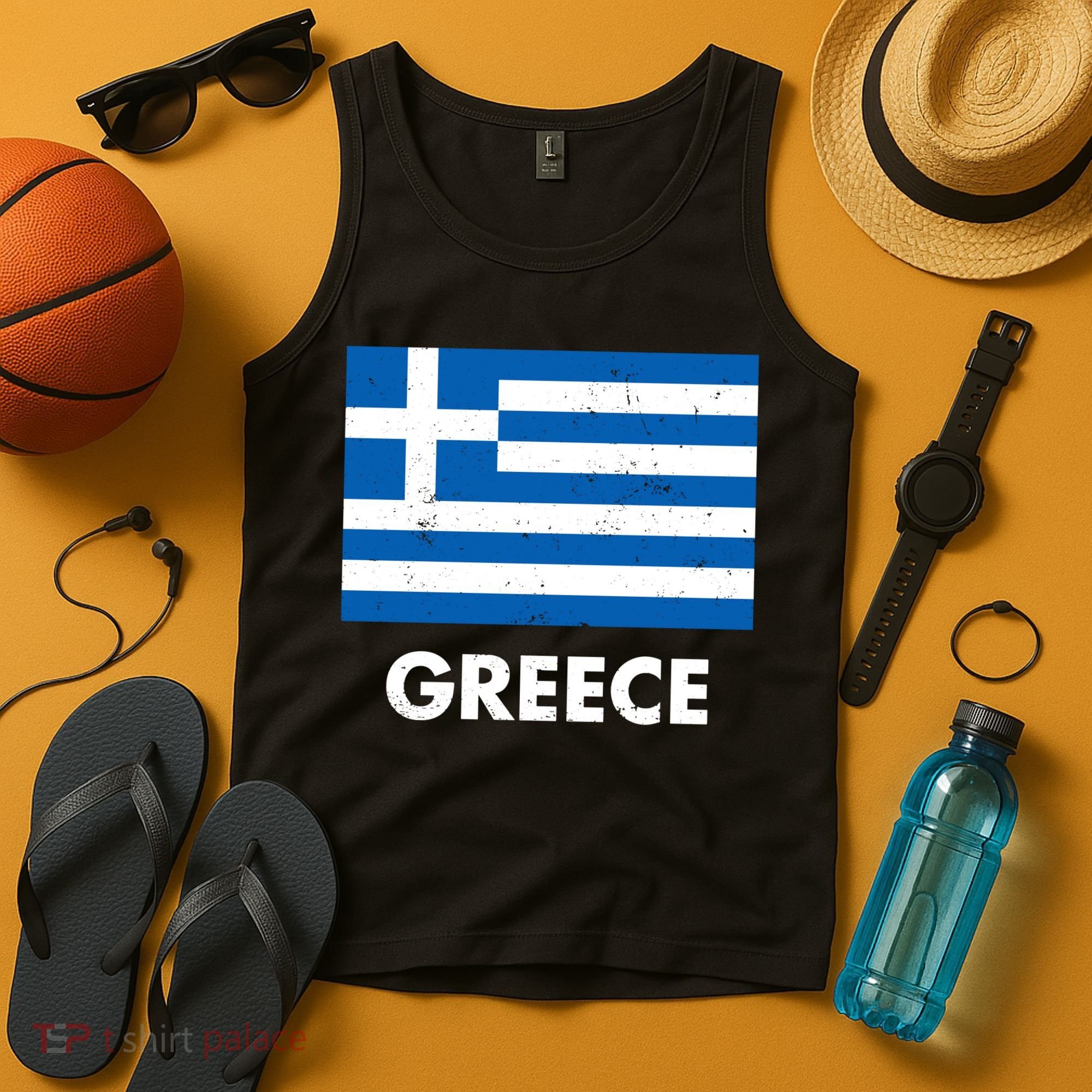 Greece Flag Greek Retro Tank Top