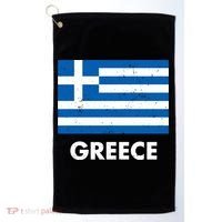 Greece Flag Greek Retro Golf Towel thumb 0