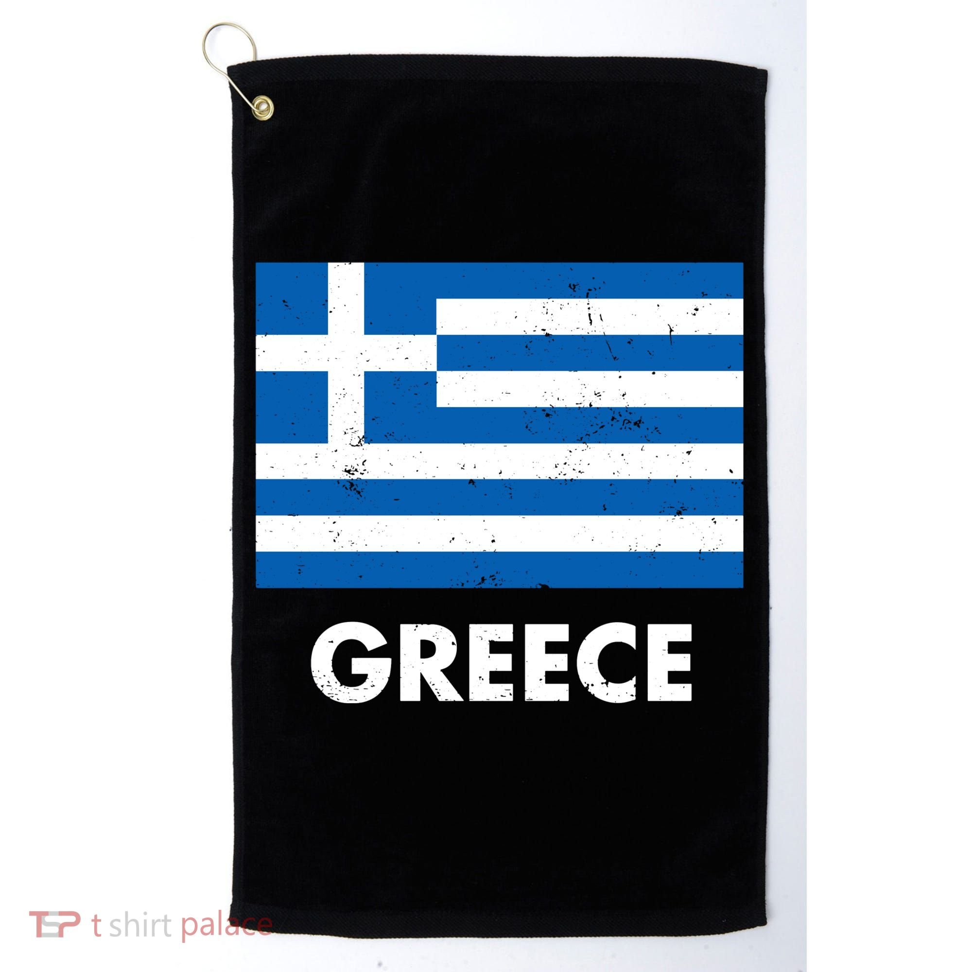 Greece Flag Greek Retro Golf Towel
