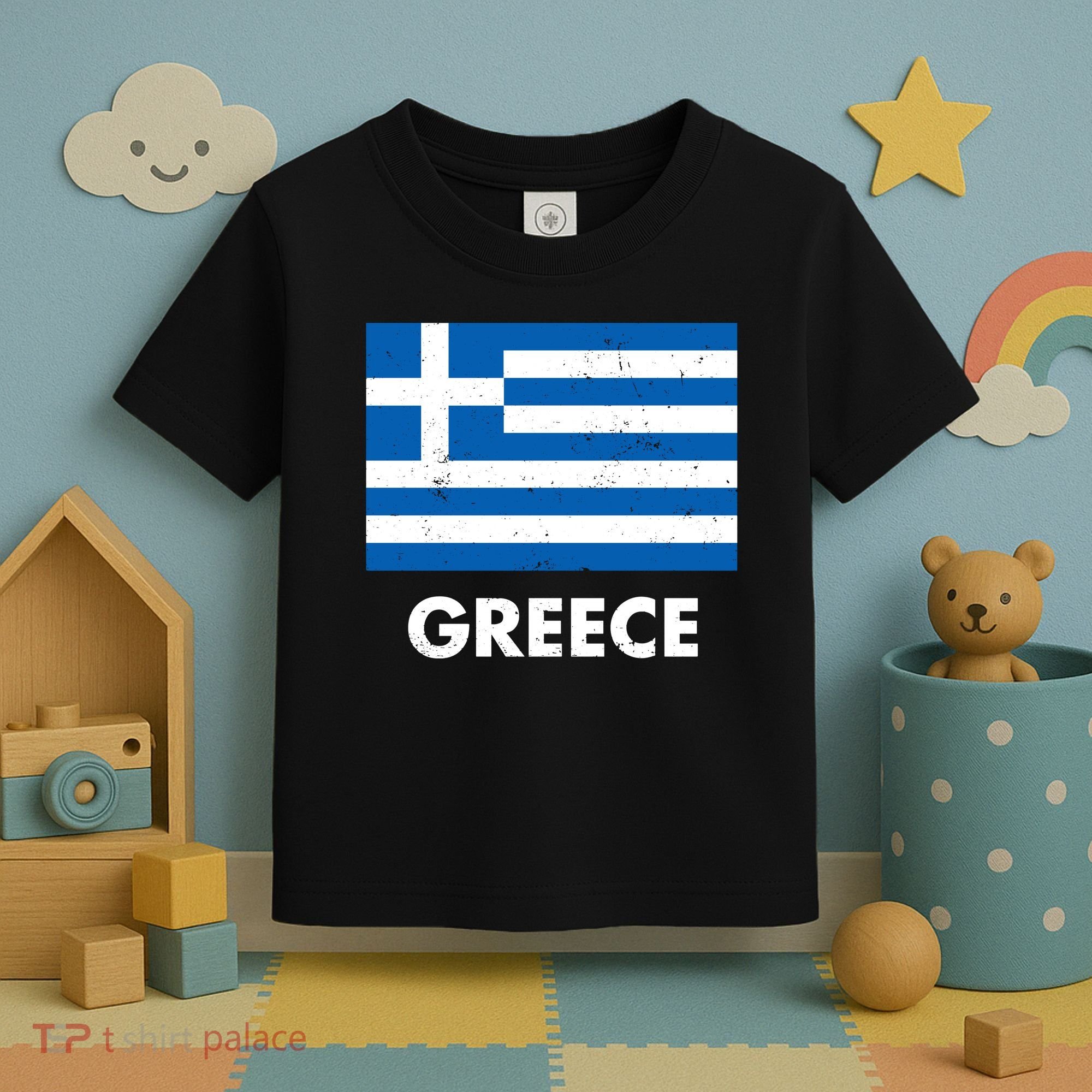 Greece Flag Greek Retro Toddler T-Shirt