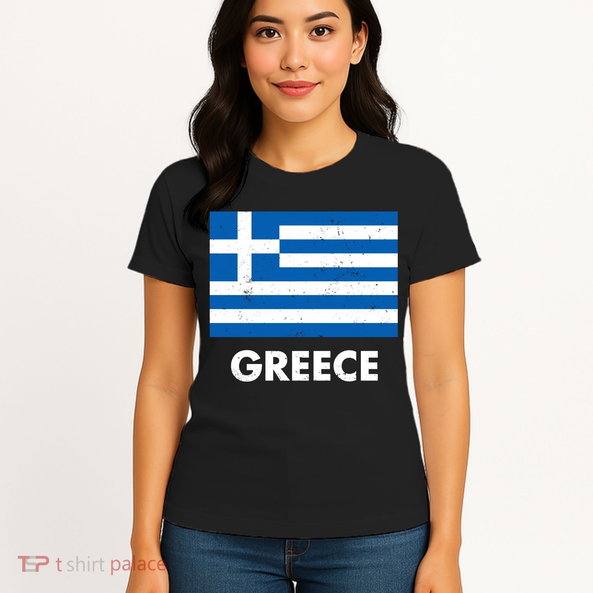 Greece Flag Greek Retro Women's T-Shirt