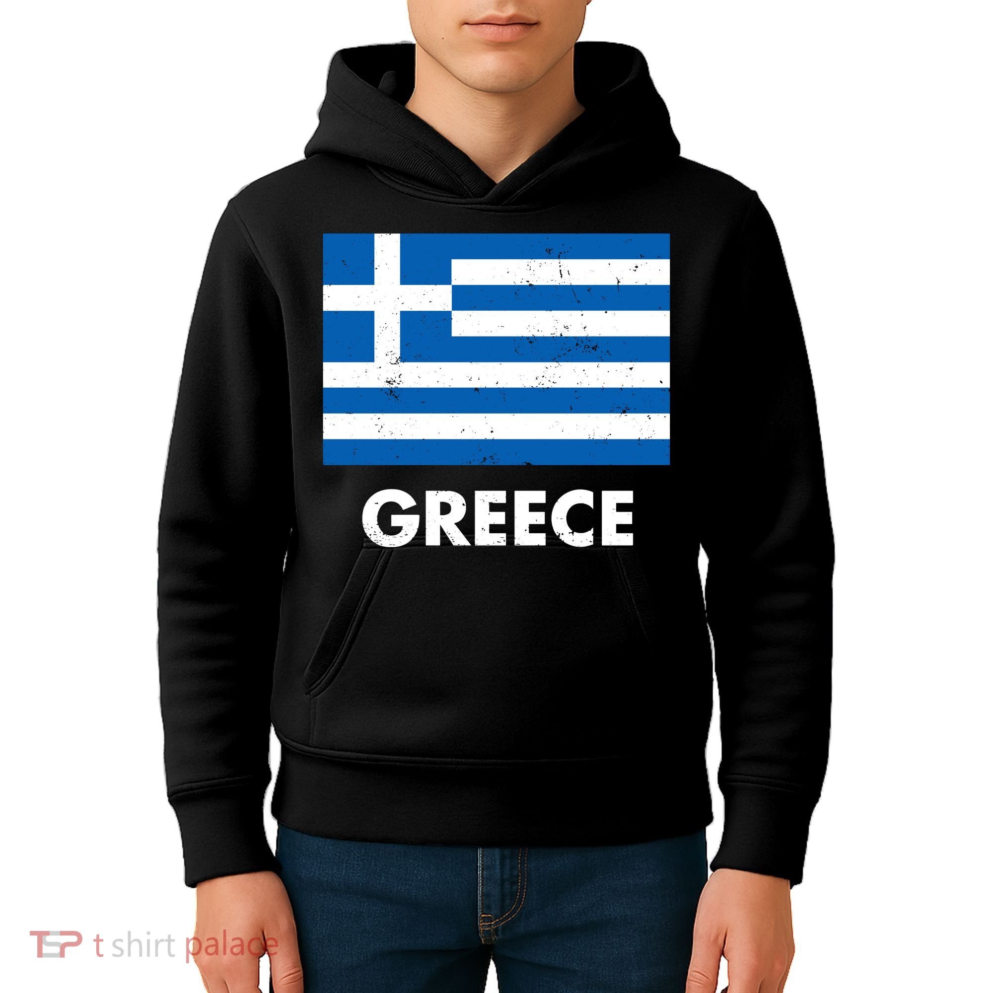 Greece Flag Greek Retro Kids Hoodie