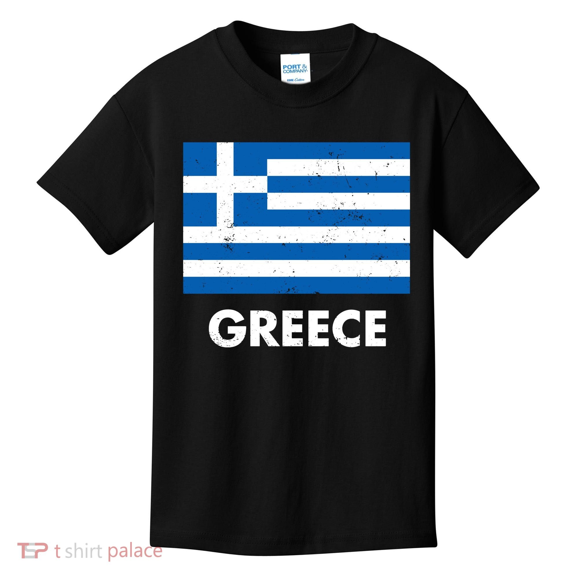 Greece Flag Greek Retro Kids T-Shirt