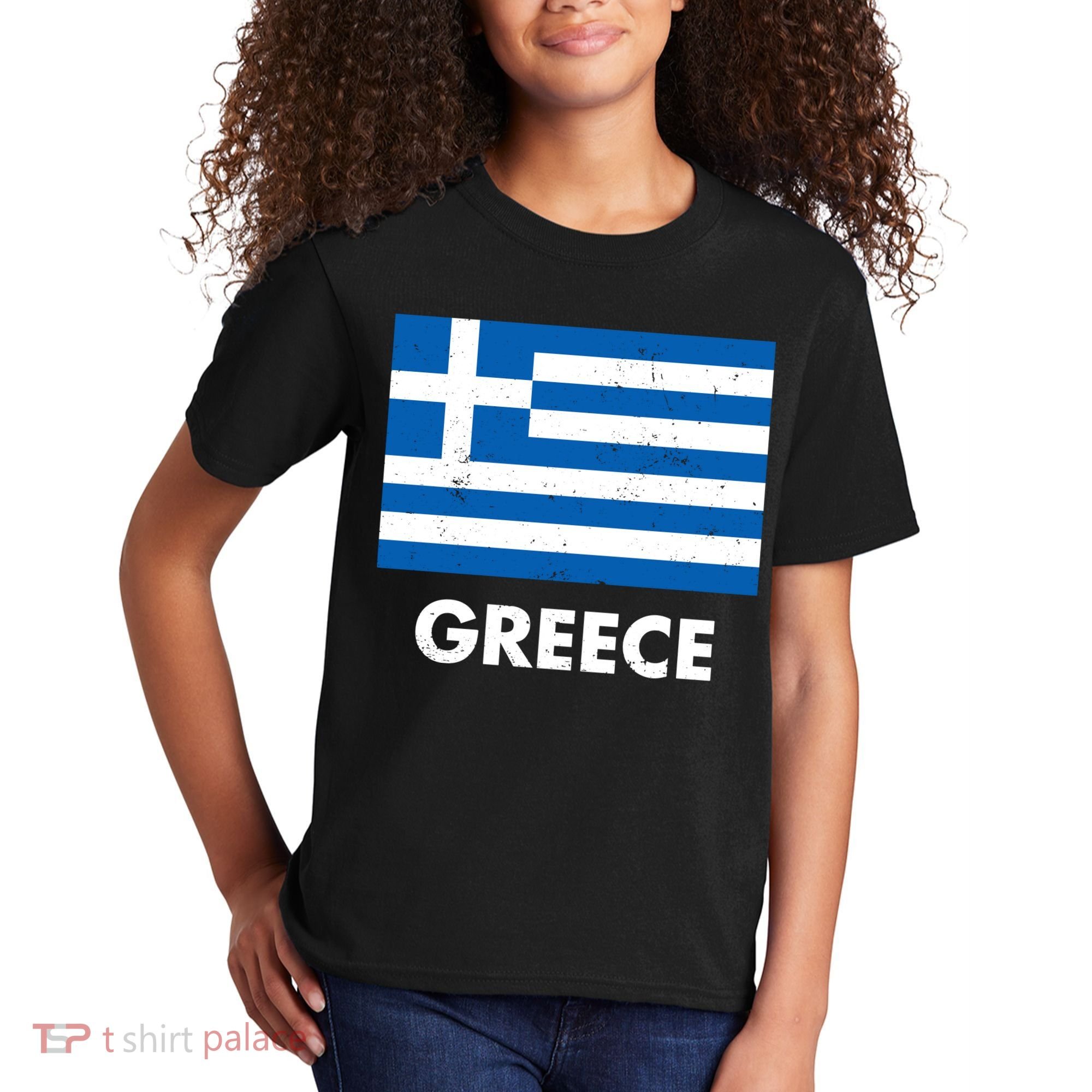Greece Flag Greek Retro Kids T-Shirt