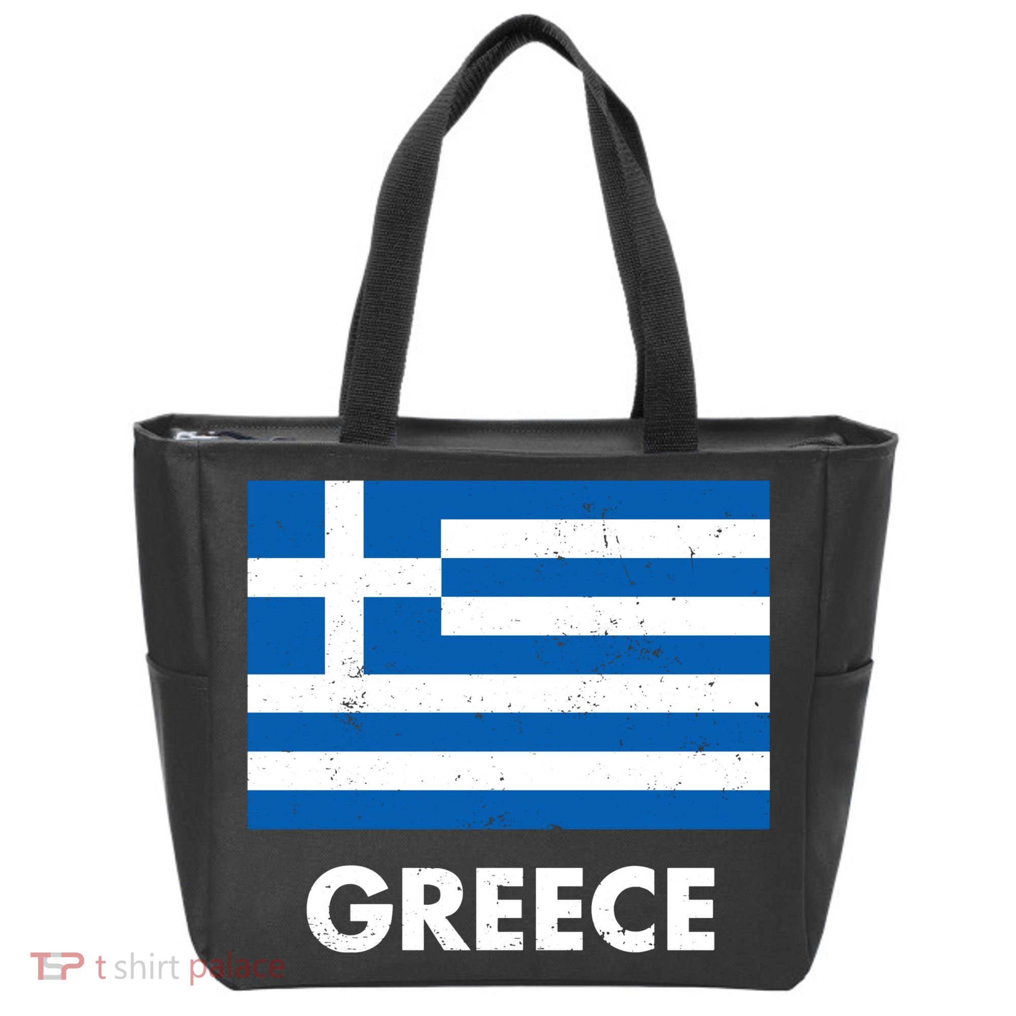 Greece Flag Greek Retro Tote Bag