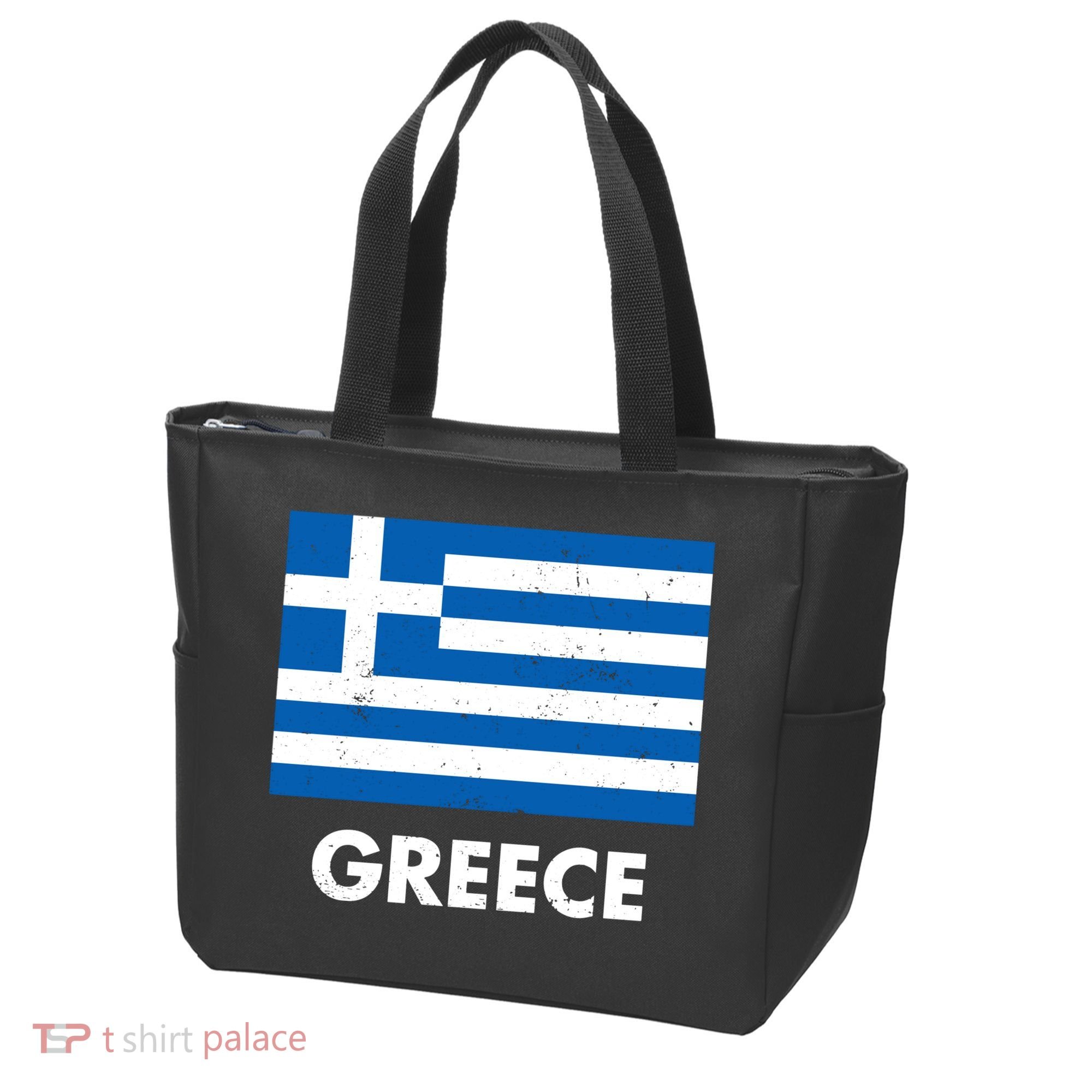 Greece Flag Greek Retro Tote Bag
