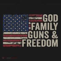 God Family Guns & Freedom Pro Gun Vintage Usa Flag T-Shirt thumb 7
