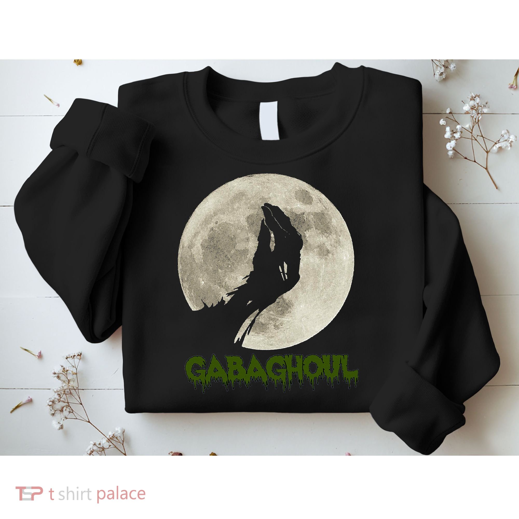 Gabaghoul Funny Hand Moon Halloween Sweatshirt