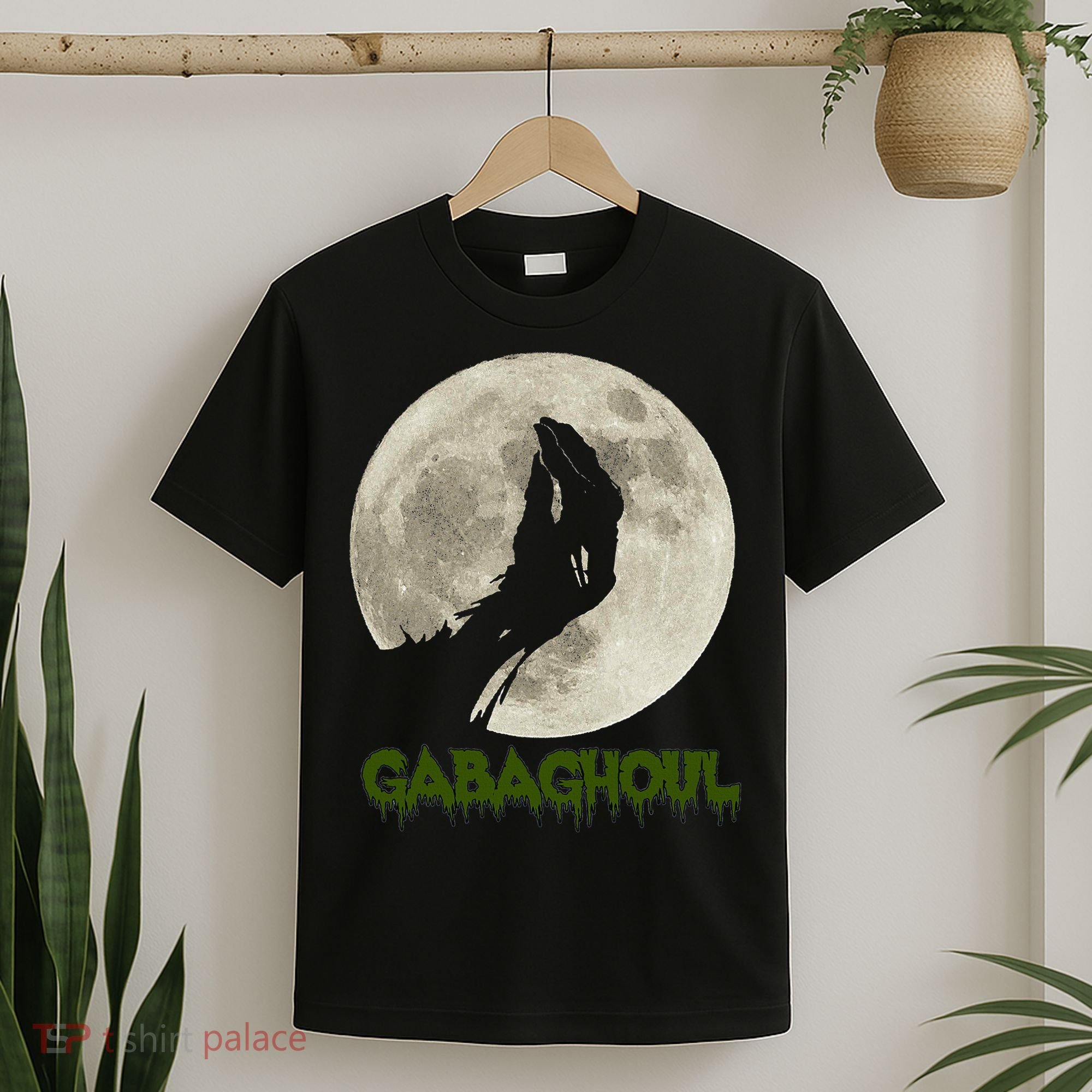 Gabaghoul Funny Hand Moon Halloween T-Shirt
