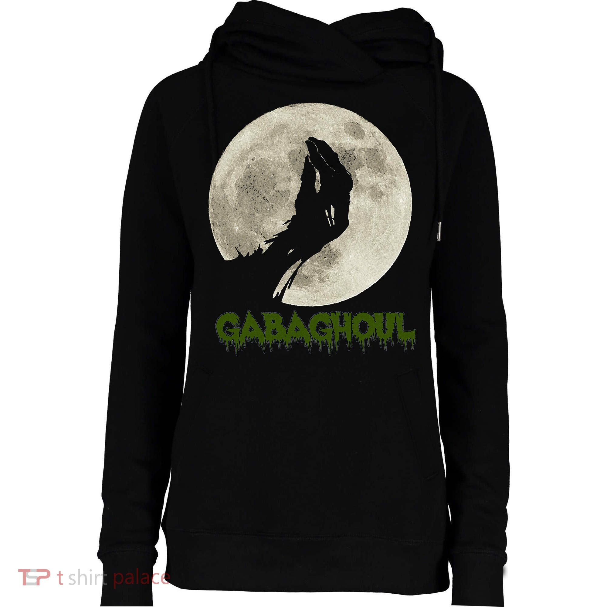 Gabaghoul Funny Hand Moon Halloween Womens Funnel Neck Pullover Hood