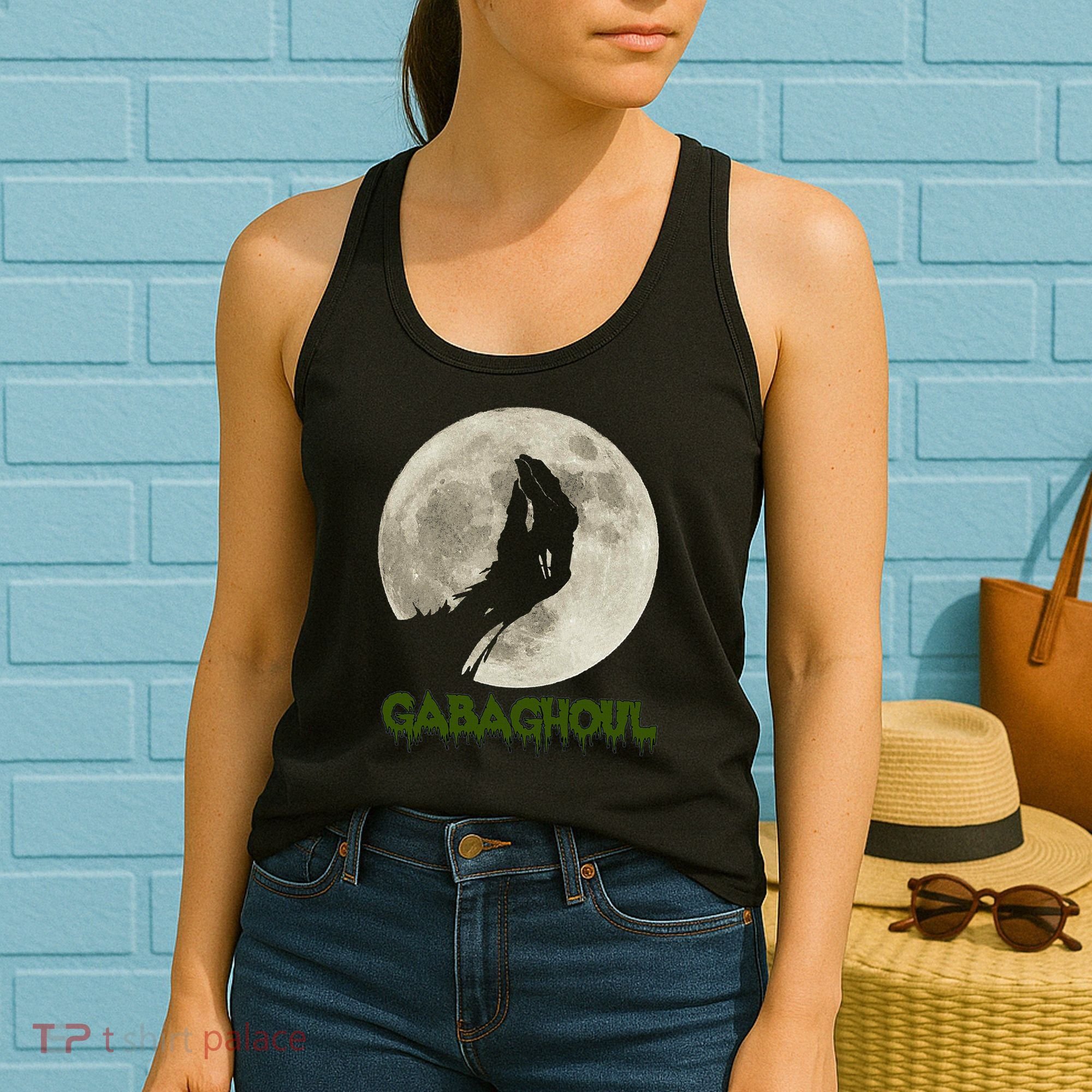 Gabaghoul Funny Hand Moon Halloween Women's Tank Top
