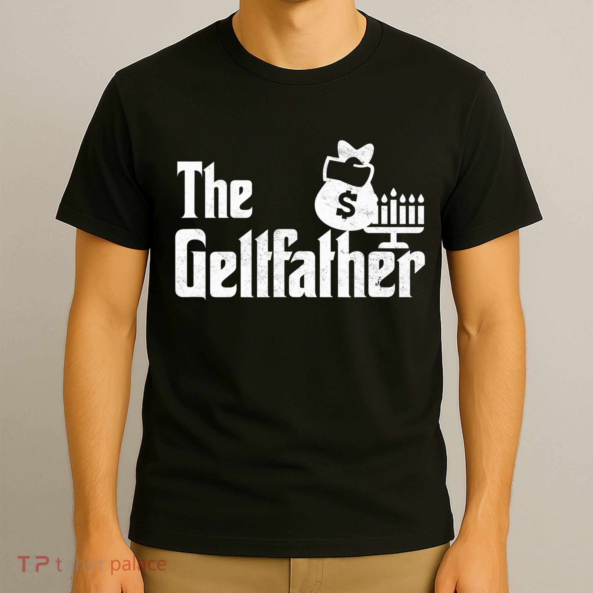 Gelt Father Hanukkah Dreidel Game Jewish Dad T-Shirt