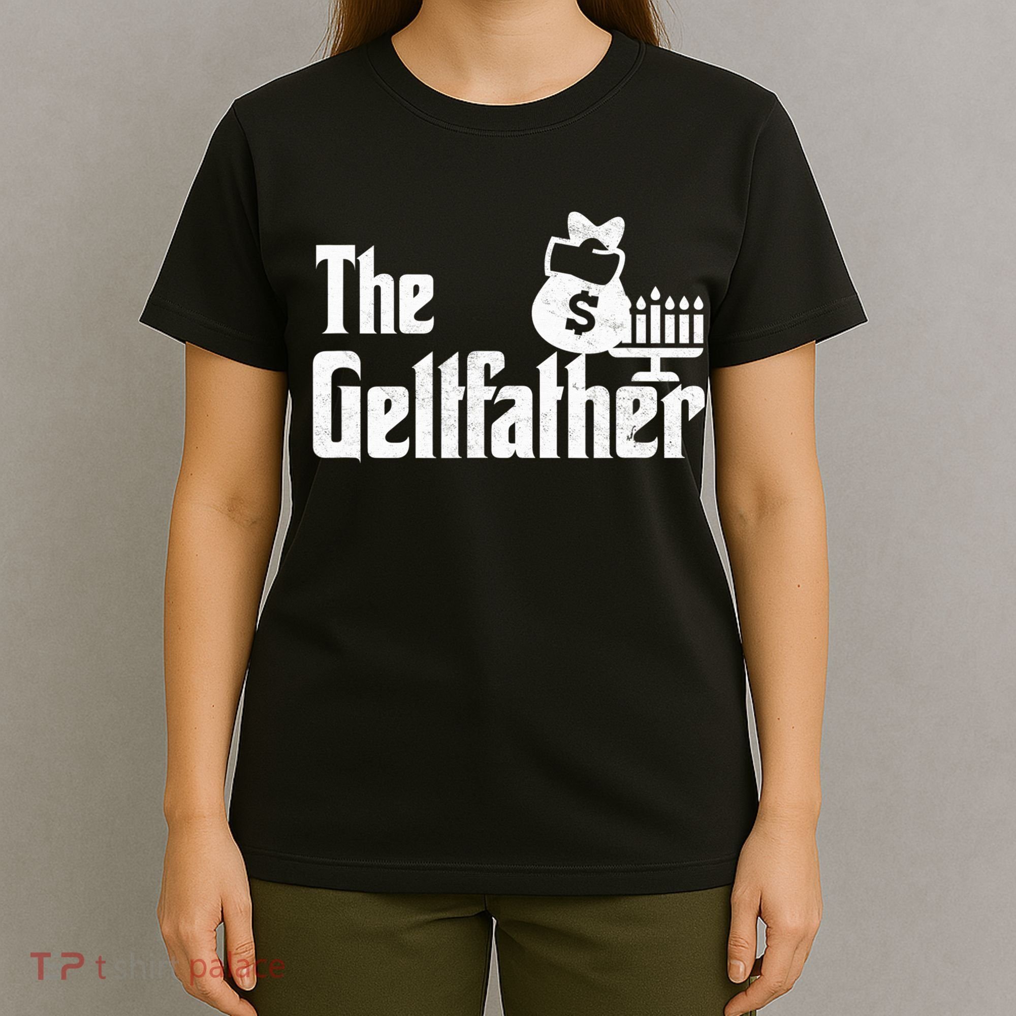 Gelt Father Hanukkah Dreidel Game Jewish Dad T-Shirt