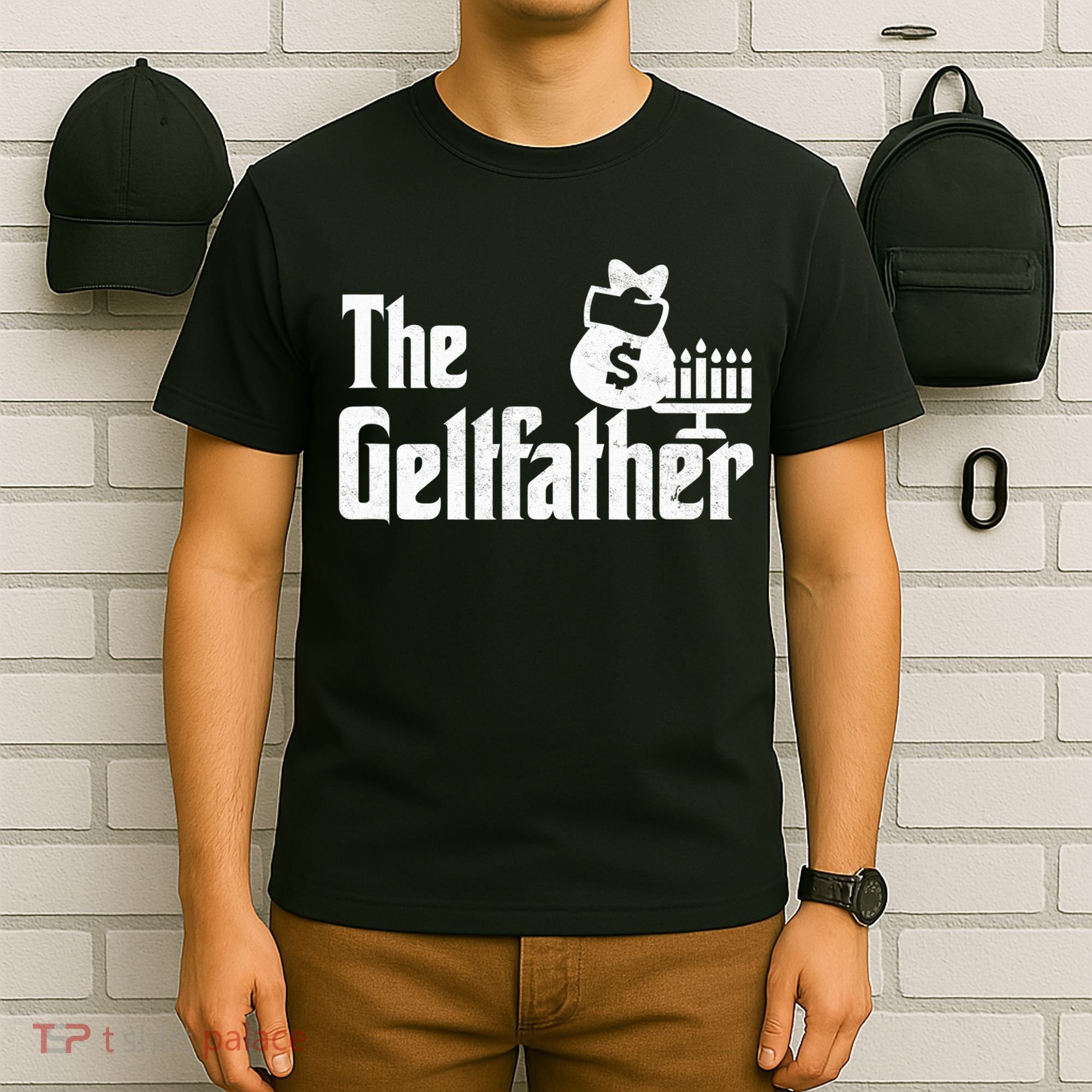 Gelt Father Hanukkah Dreidel Game Jewish Dad T-Shirt