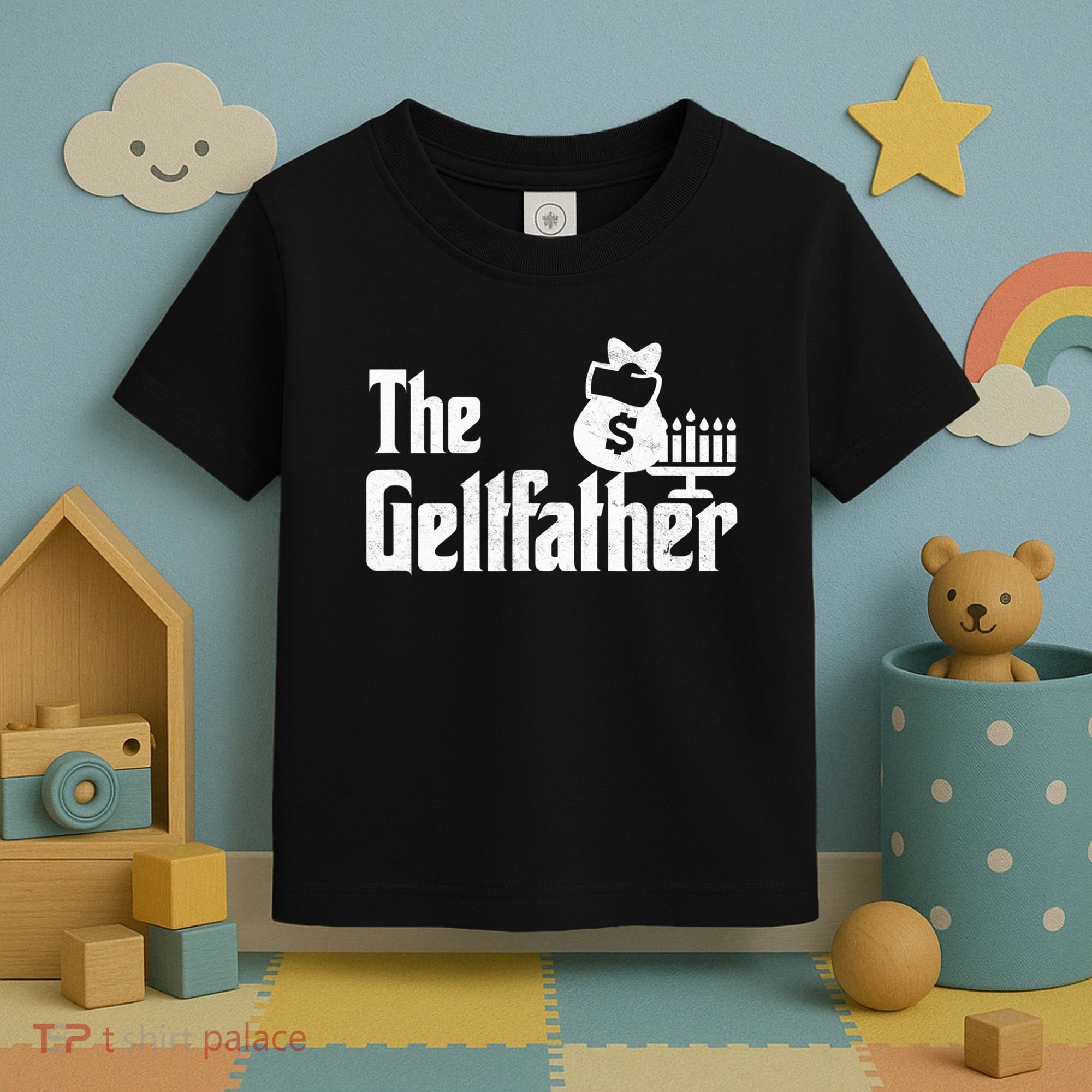 Gelt Father Hanukkah Dreidel Game Jewish Dad Toddler T-Shirt