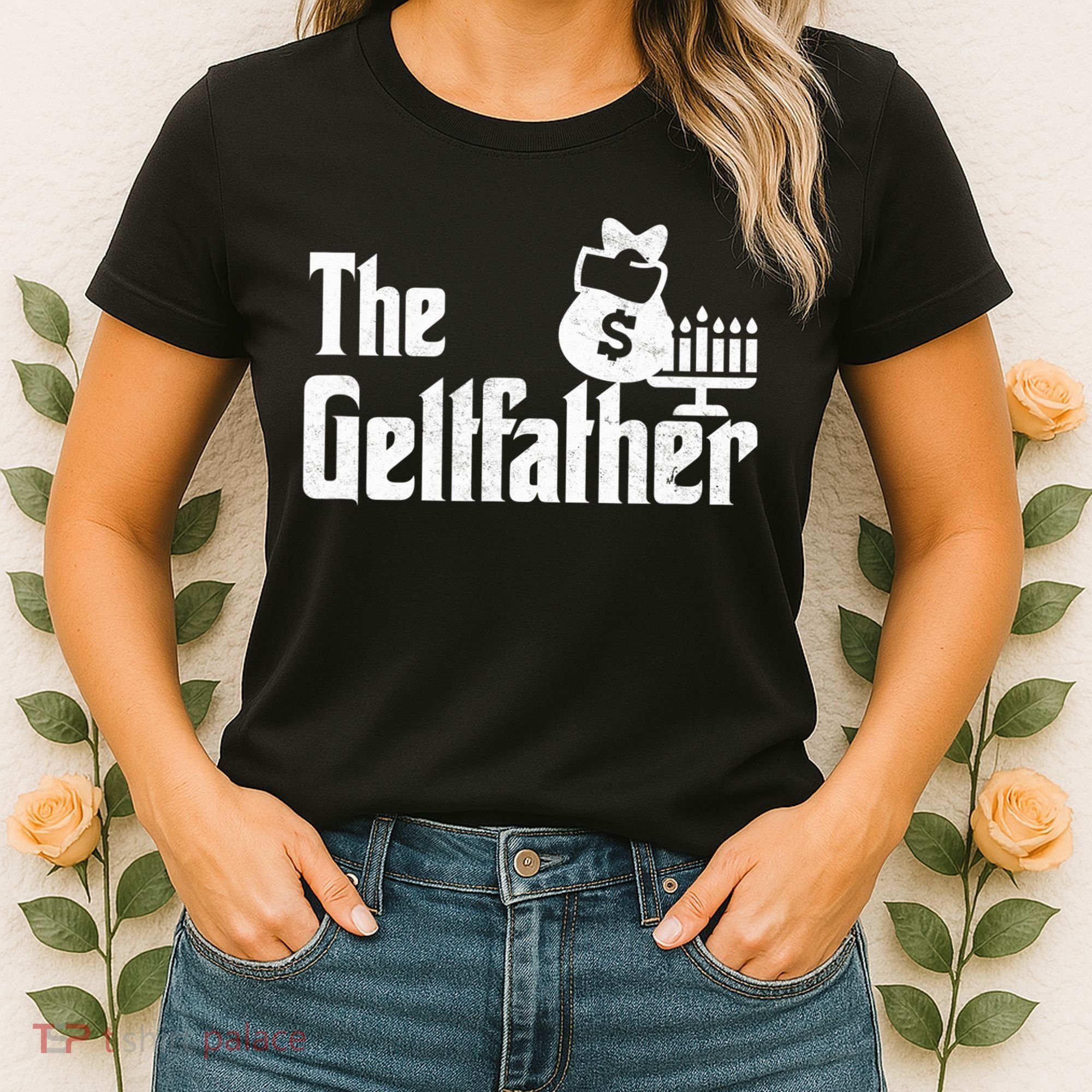 Gelt Father Hanukkah Dreidel Game Jewish Dad Women's T-Shirt