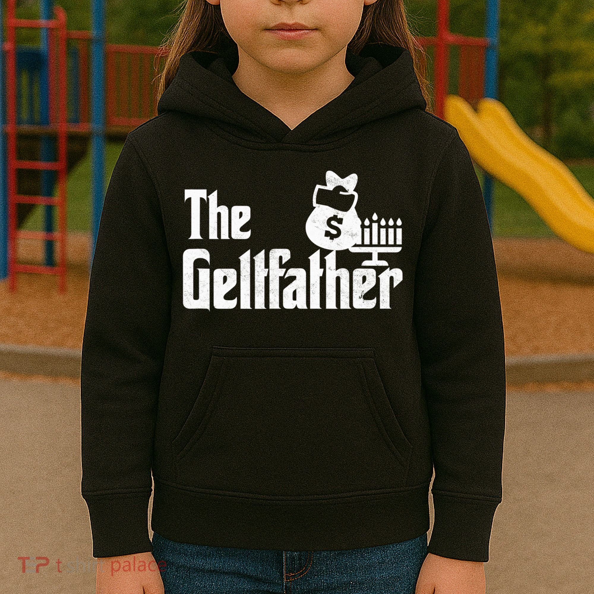 Gelt Father Hanukkah Dreidel Game Jewish Dad Kids Hoodie