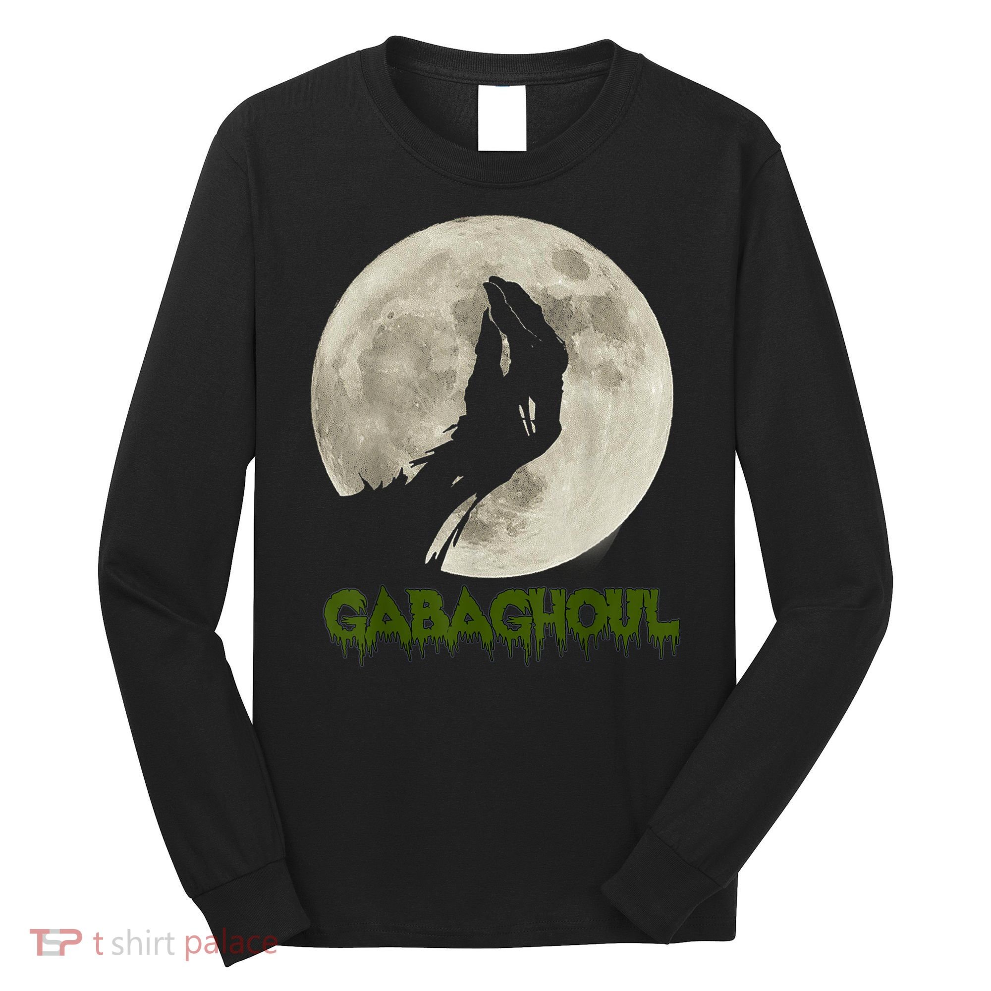 Gabaghoul Funny Hand Moon Halloween Long Sleeve Shirt