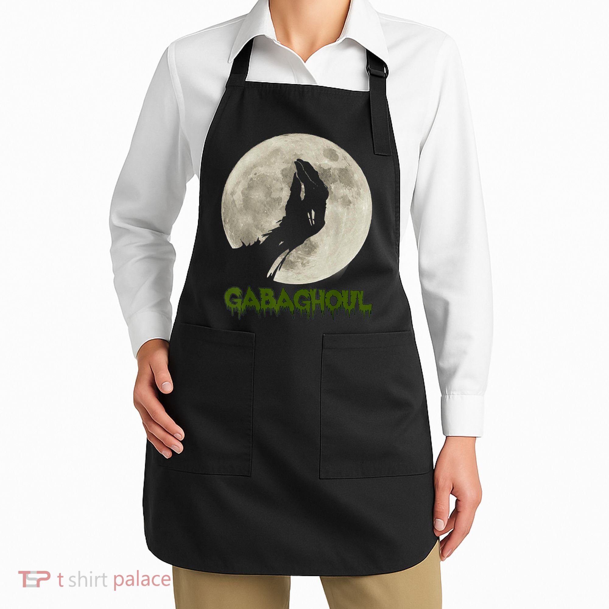 Gabaghoul Funny Hand Moon Halloween Apron
