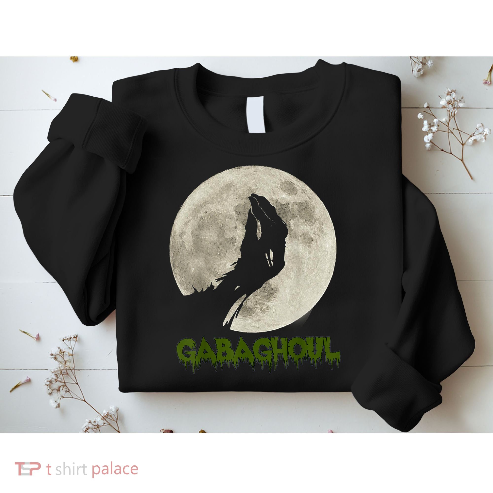 Gabaghoul Funny Hand Moon Halloween Sweatshirt