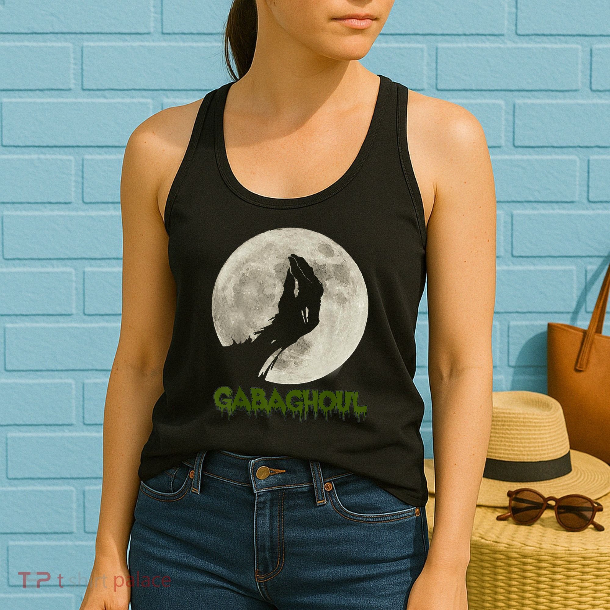 Gabaghoul Funny Hand Moon Halloween Women's Tank Top