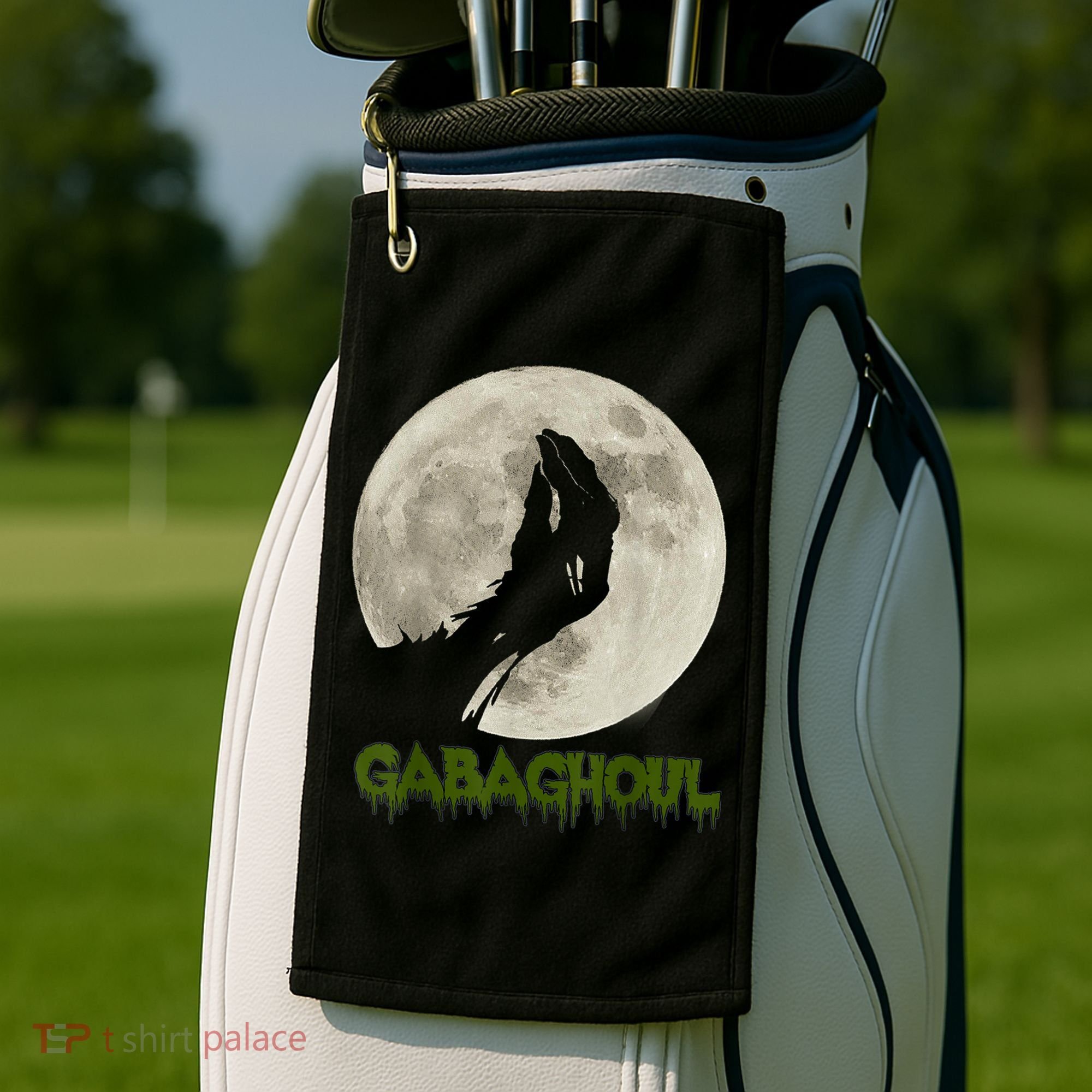 Gabaghoul Funny Hand Moon Halloween Golf Towel