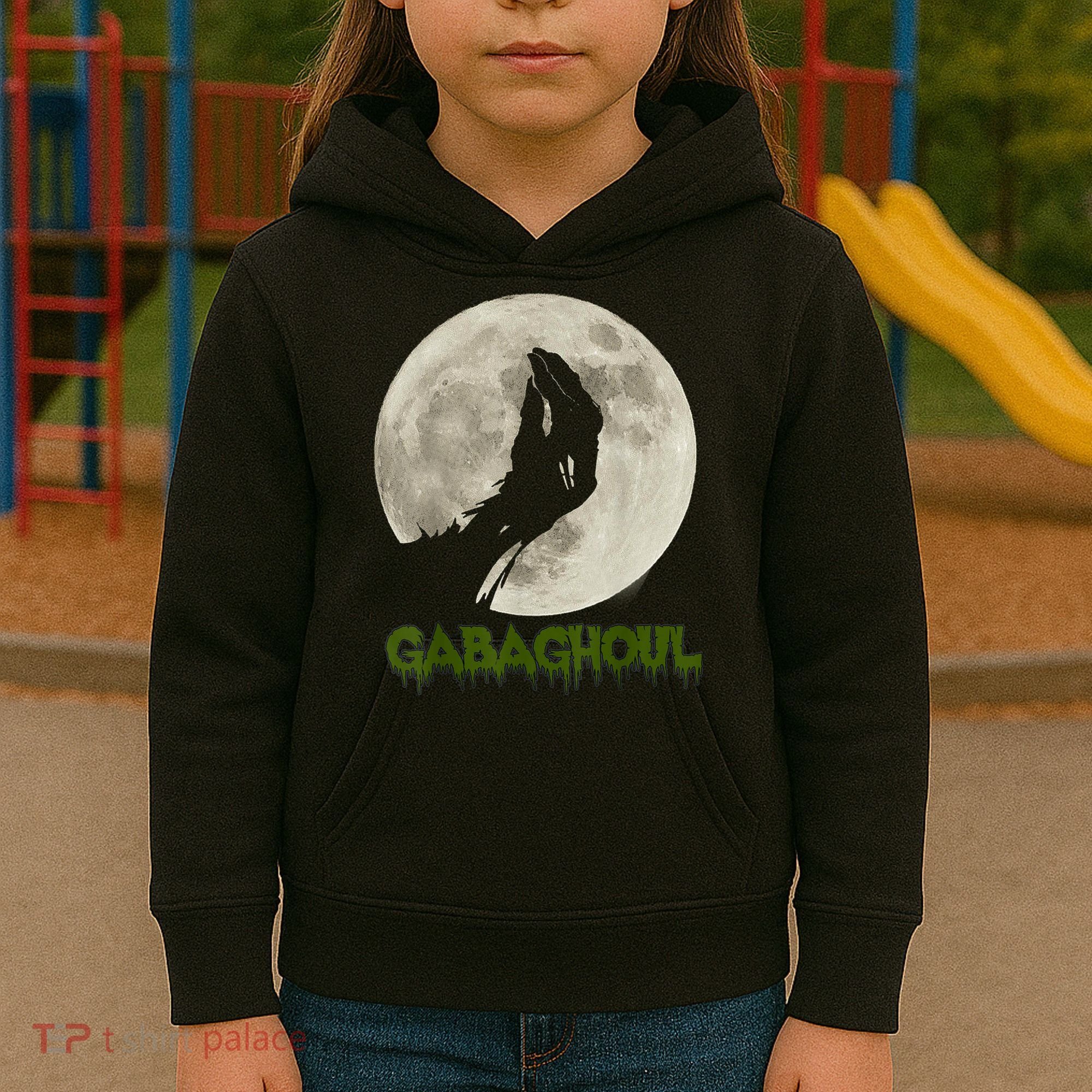 Gabaghoul Funny Hand Moon Halloween Kids Hoodie