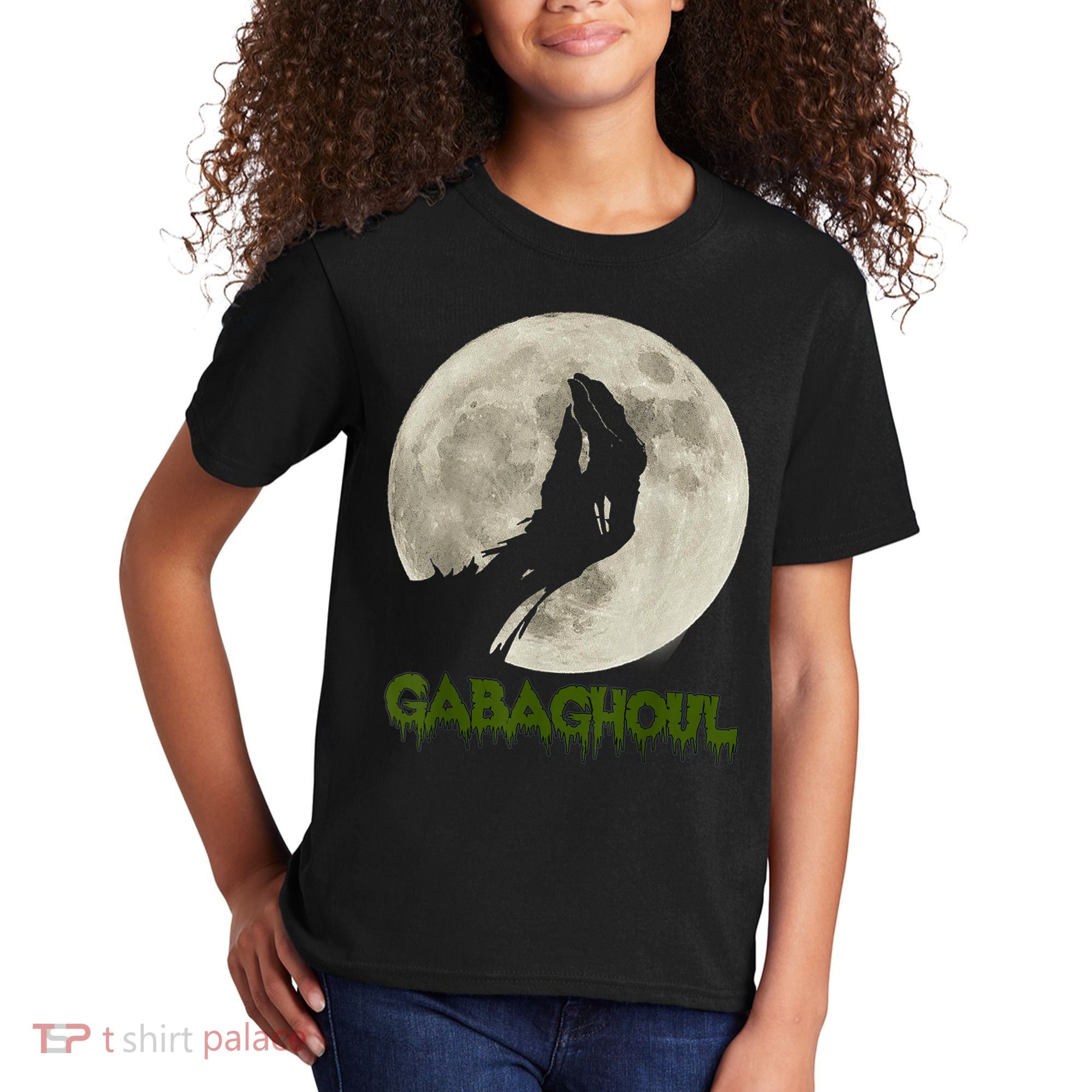 Gabaghoul Funny Hand Moon Halloween Kids T-Shirt