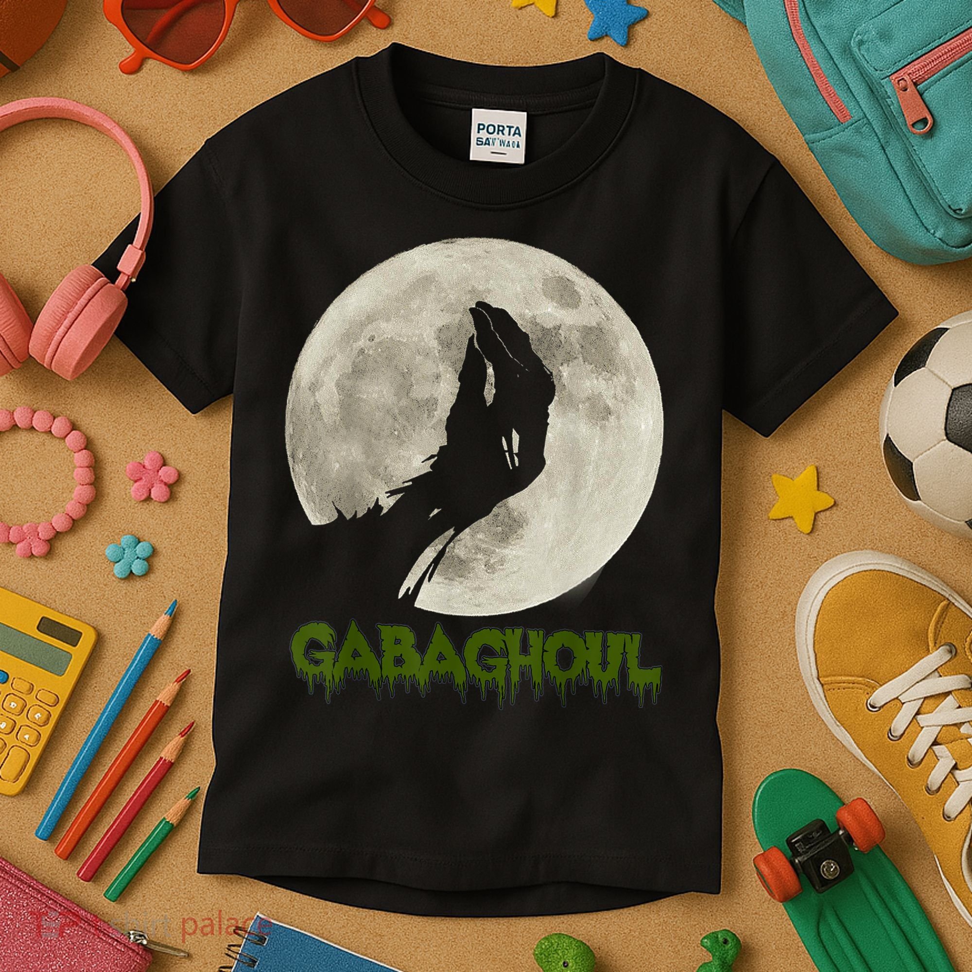Gabaghoul Funny Hand Moon Halloween Kids T-Shirt