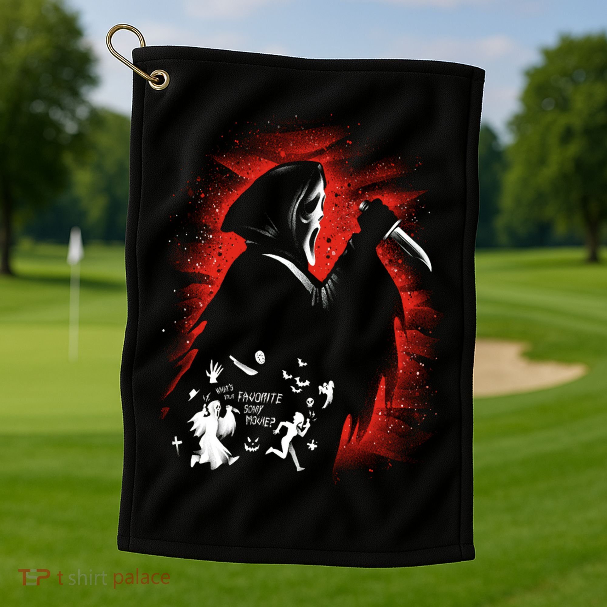 Ghost Face Halloween Golf Towel