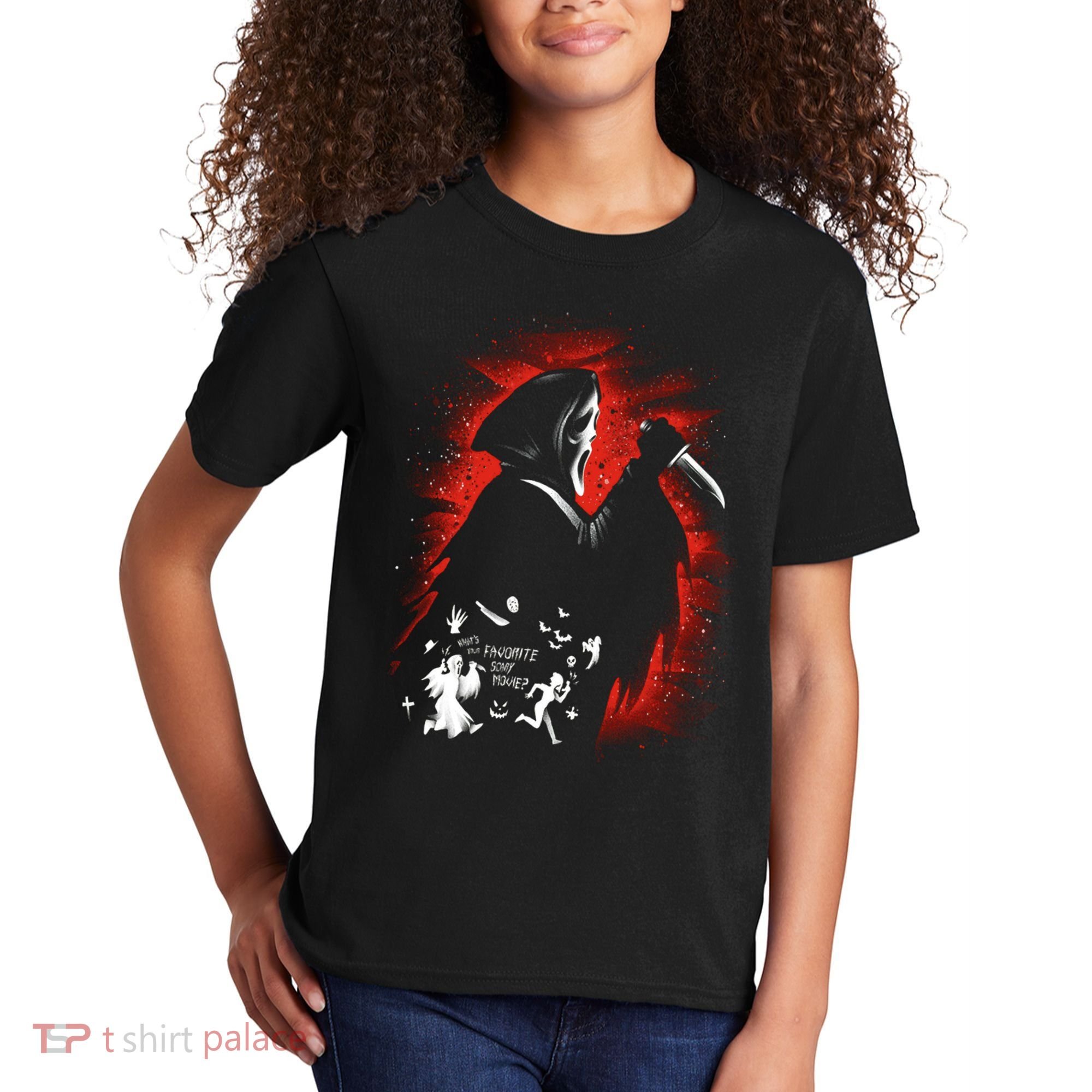 Ghost Face Halloween Kids T-Shirt