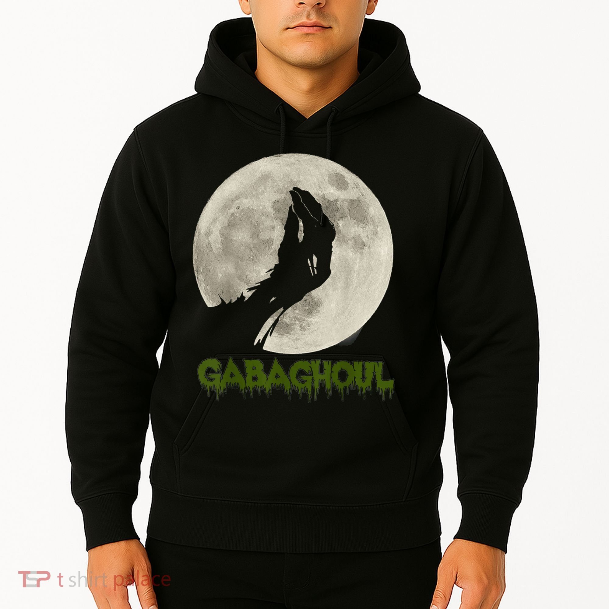 Gabaghoul Funny Hand Moon Halloween Hoodie