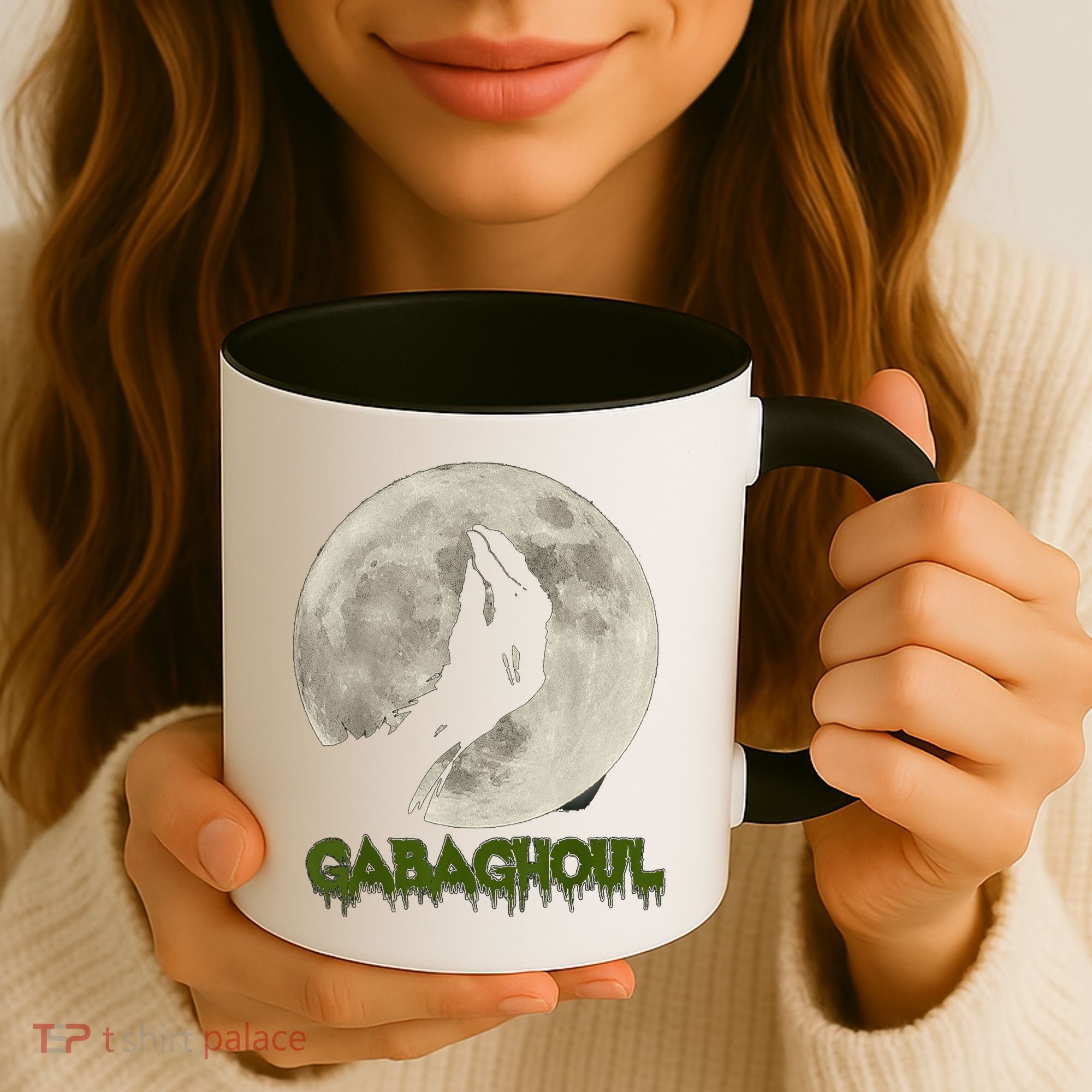 Gabaghoul Funny Hand Moon Halloween Coffee Mug