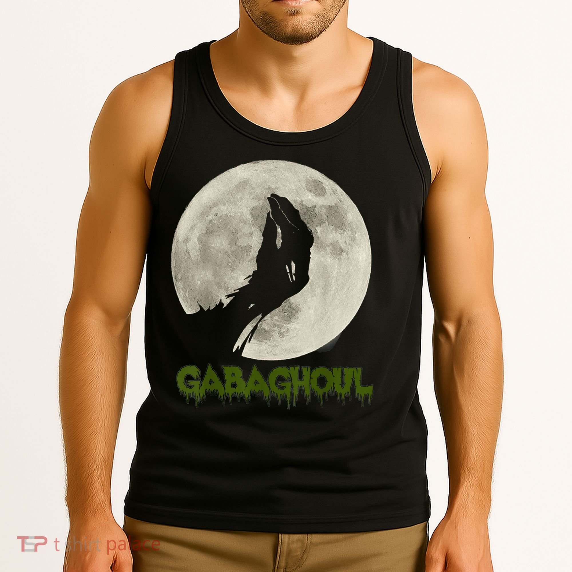 Gabaghoul Funny Hand Moon Halloween Tank Top