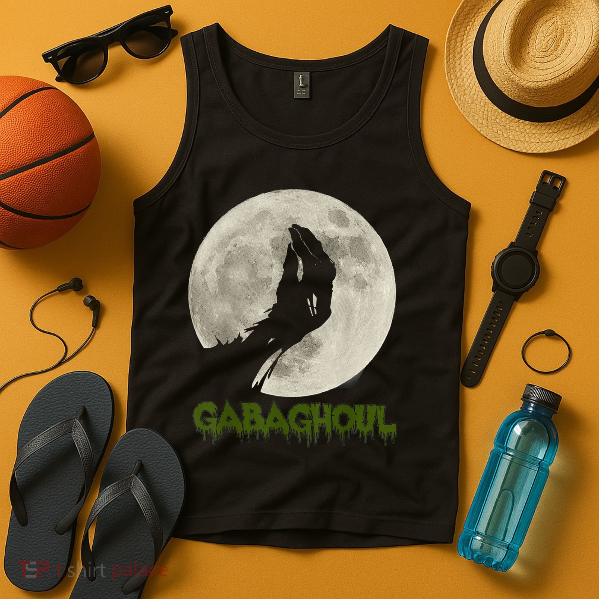Gabaghoul Funny Hand Moon Halloween Tank Top