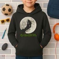 Gabaghoul Funny Hand Moon Halloween Kids Hoodie thumb 2